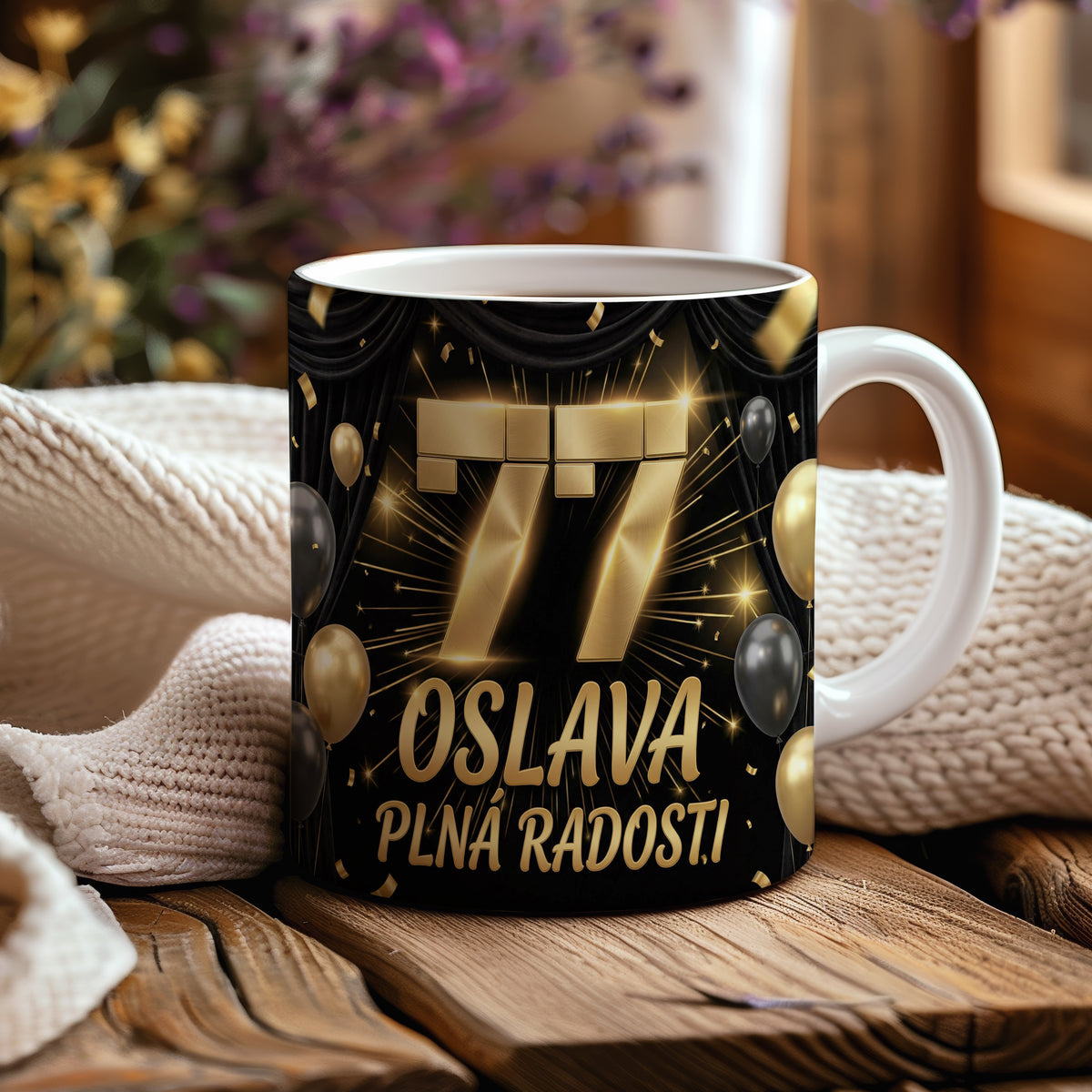 Narozeninový hrnek 77 let – OSLAVA PLNÁ RADOSTI!