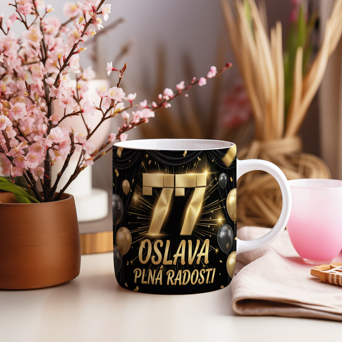 Narozeninový hrnek 77 let – OSLAVA PLNÁ RADOSTI!