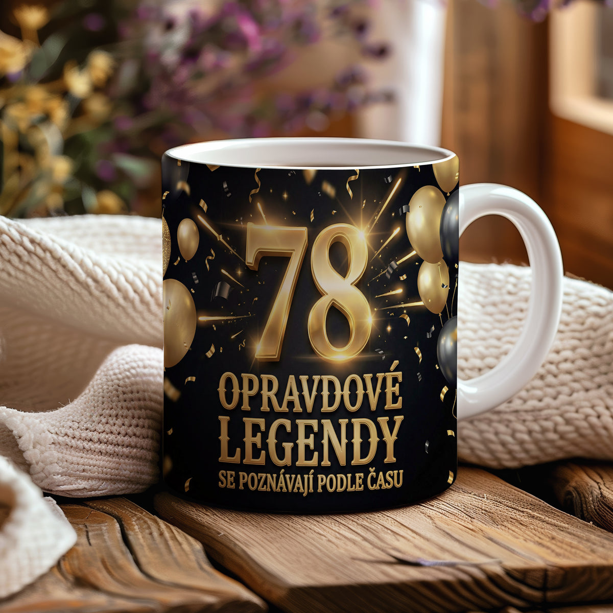 Narozeninový hrnek 78 let – OPRAVDOVÉ LEGENDY SE POZNÁVAJÍ PODLE ČASU