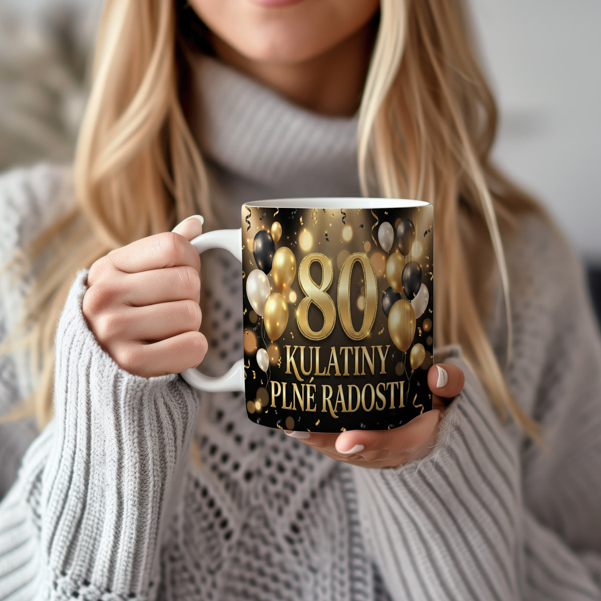 Narozeninový hrnek 80 let – KULATINY PLNÉ RADOSTI