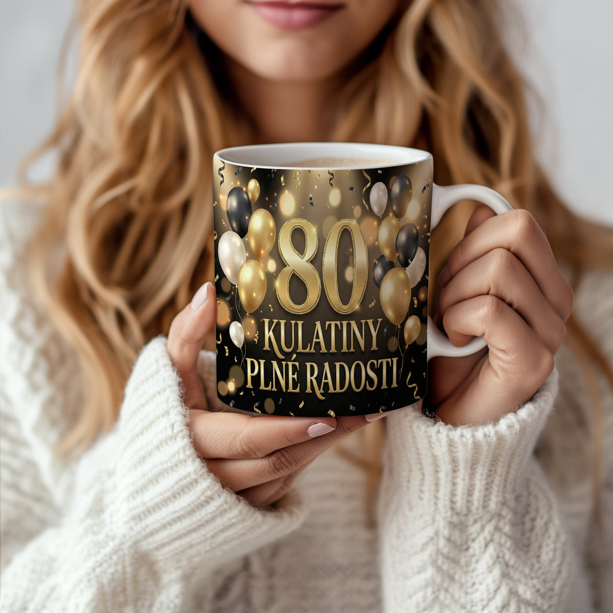 Narozeninový hrnek 80 let – KULATINY PLNÉ RADOSTI