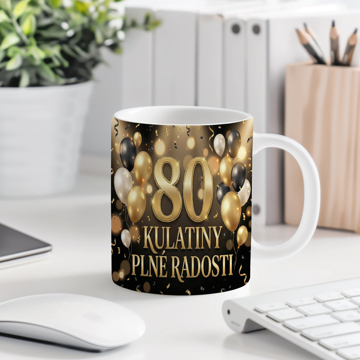 Narozeninový hrnek 80 let – KULATINY PLNÉ RADOSTI
