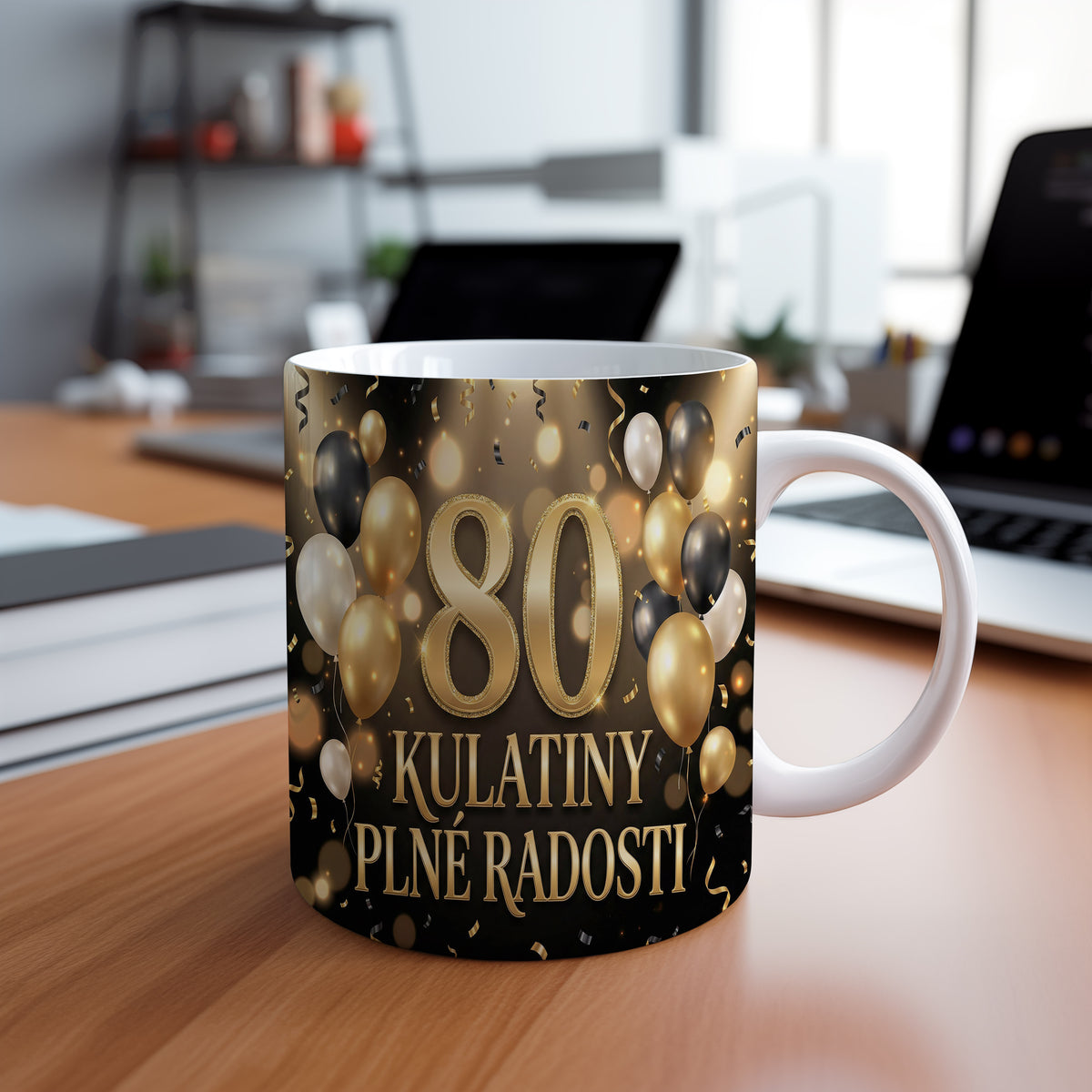 Narozeninový hrnek 80 let – KULATINY PLNÉ RADOSTI