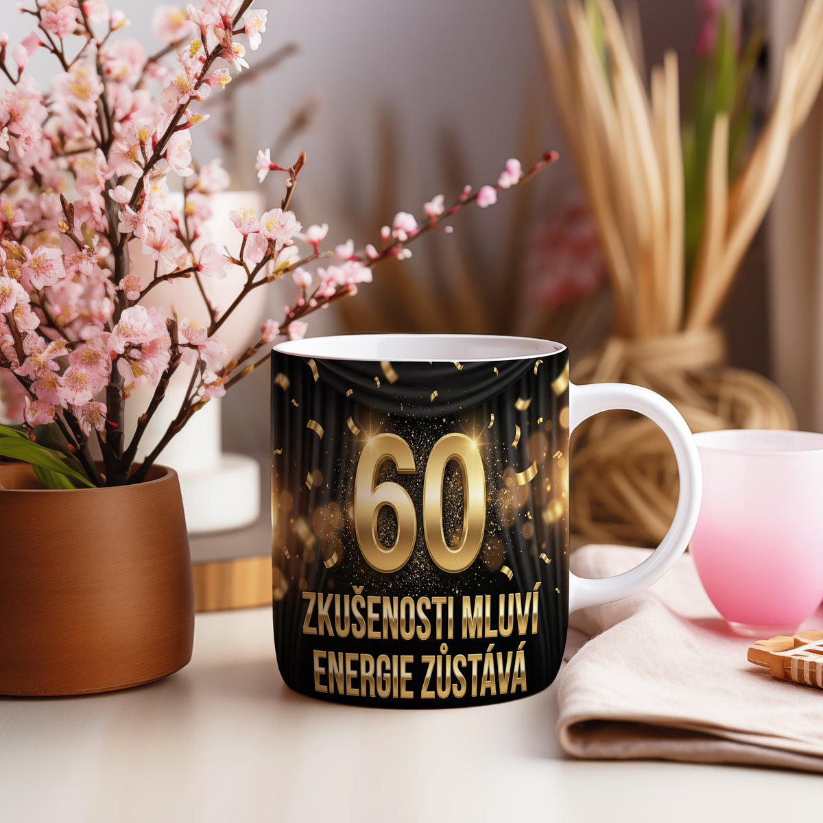 Narozeninový hrnek 60 let – ZKUŠENOSTI MLUVÍ, ENERGIE ZŮSTÁVÁ