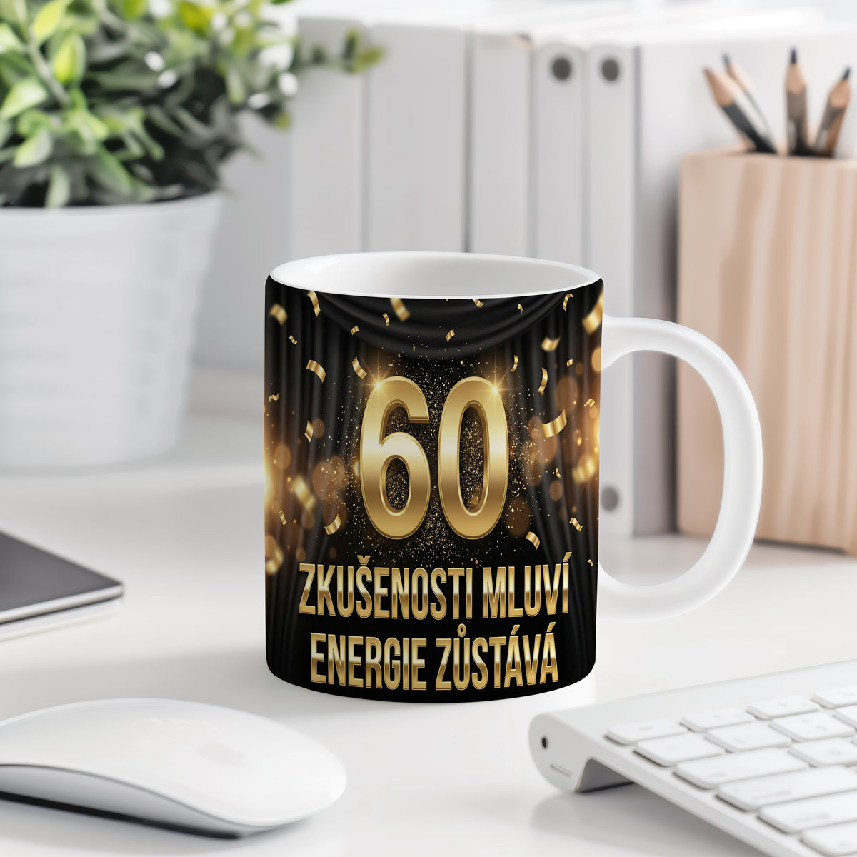 Narozeninový hrnek 60 let – ZKUŠENOSTI MLUVÍ, ENERGIE ZŮSTÁVÁ