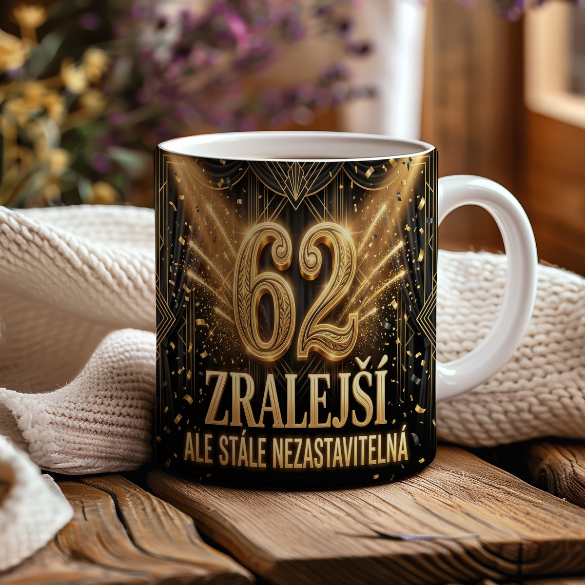 Narozeninový hrnek 62 let – ZRALEJŠÍ ALE STÁLE NEZASTAVITELNÁ