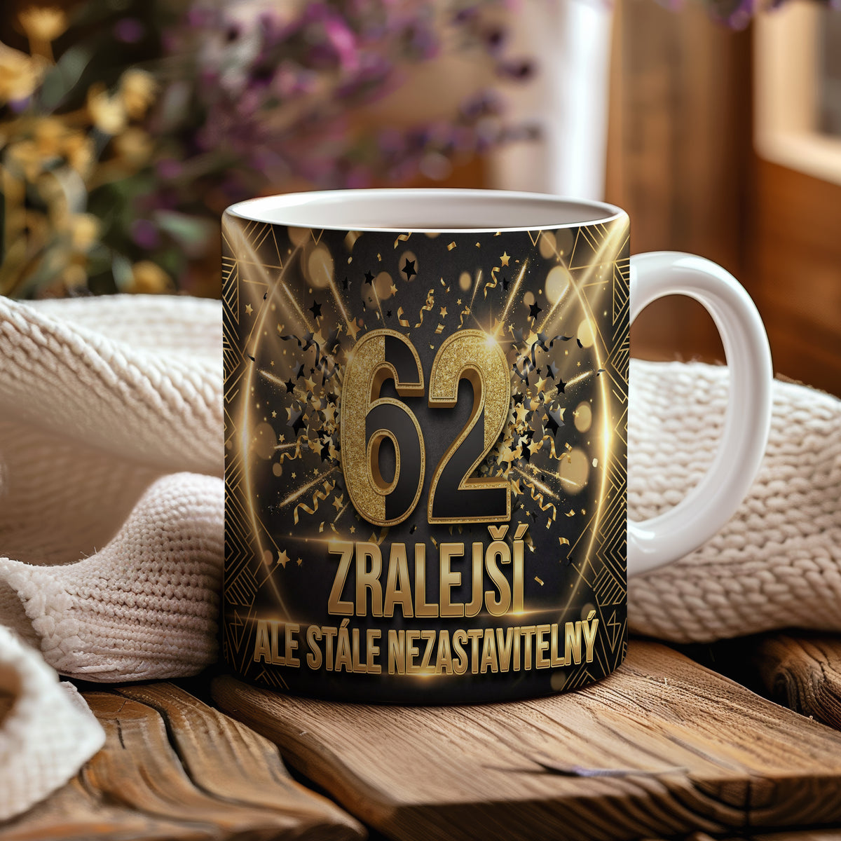Narozeninový hrnek 62 let – ZRALEJŠÍ ALE STÁLE NEZASTAVITELNÝ