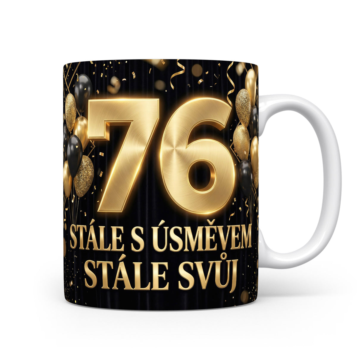 Narozeninový hrnek s věkem 76