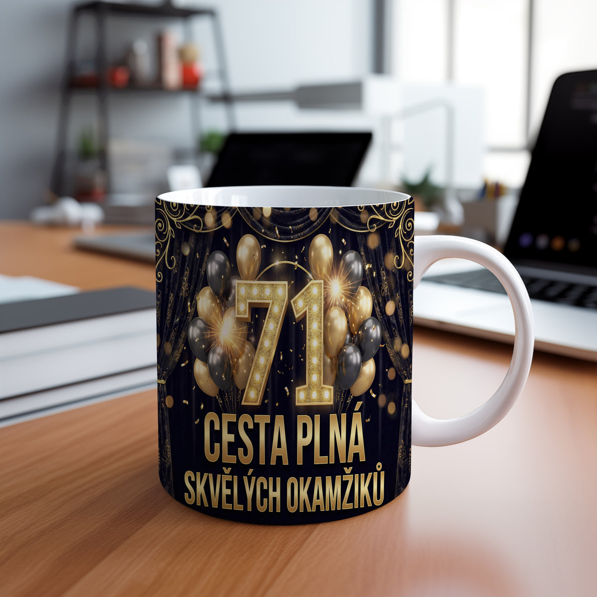 Narozeninový hrnek 71 let – CESTA PLNÁ SKVĚLÝCH OKAMŽIKŮ