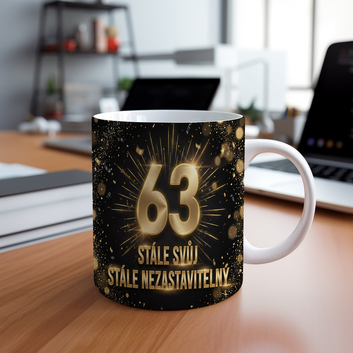 Narozeninový hrnek 63 let – STÁLE SVŮJ STÁLE NEZASTAVITELNÝ