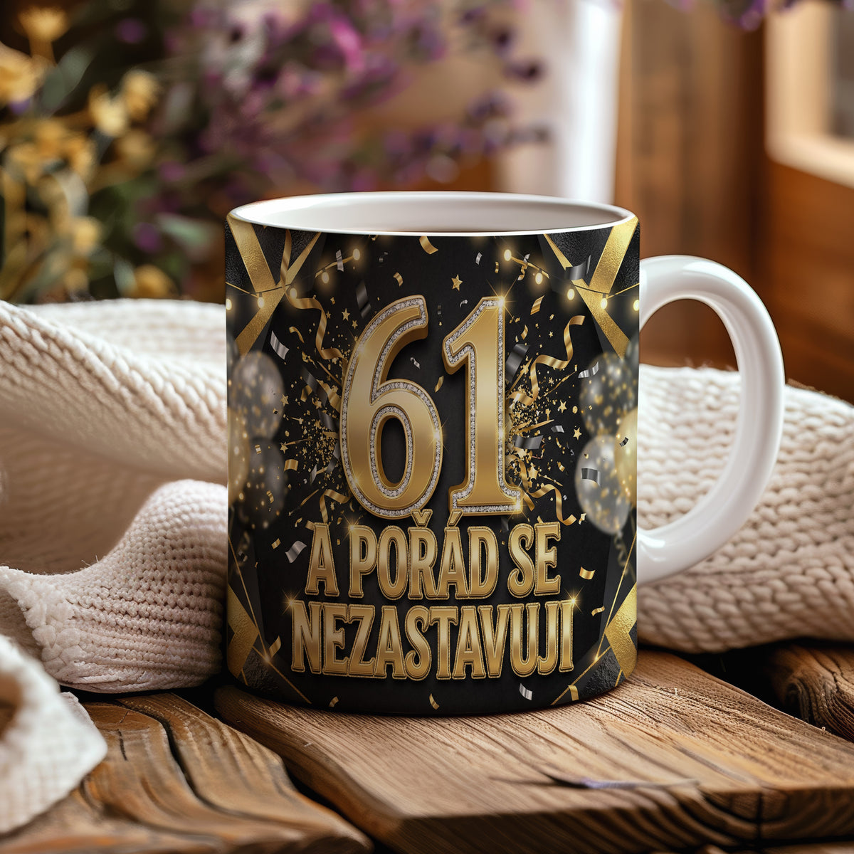 Narozeninový hrnek 61 let – A POŘÁD SE NEZASTAVUJI