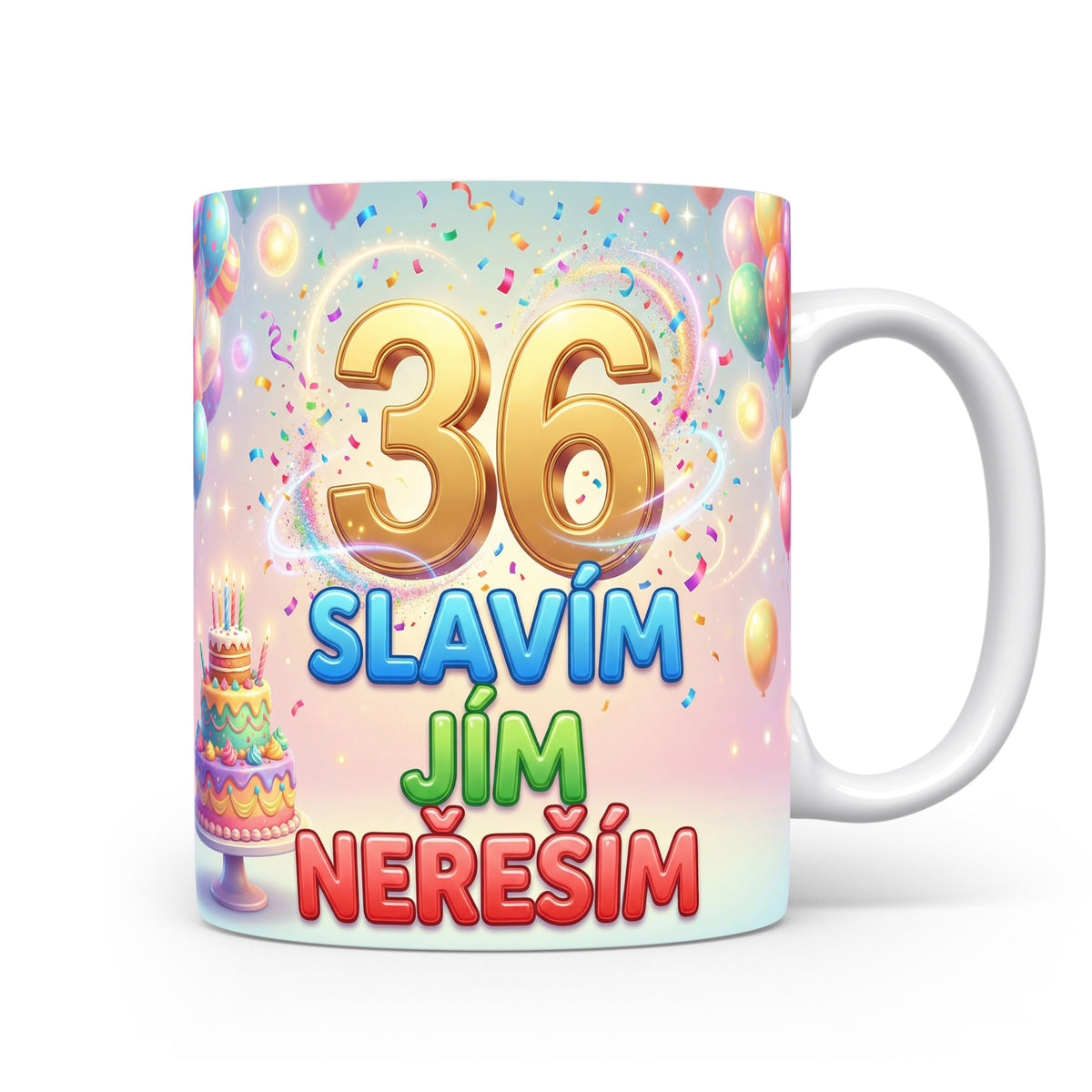 Narozeninový hrnek s číslem 36 a sloganem.