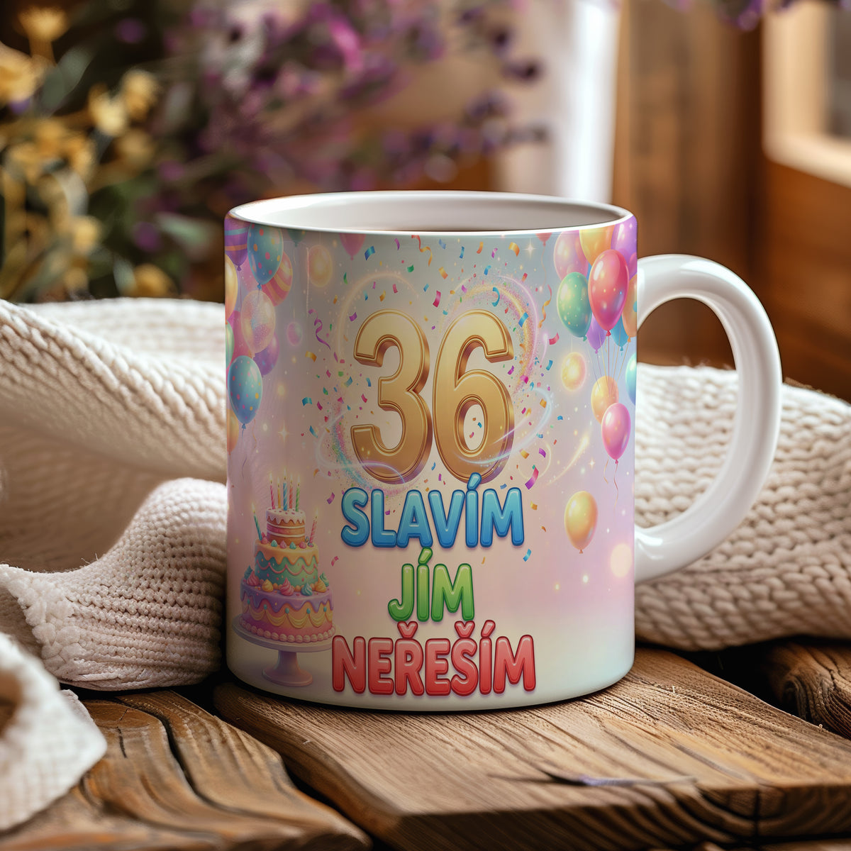 Narozeninový hrnek 36 let – SLAVÍM JÍM NEŘEŠÍM