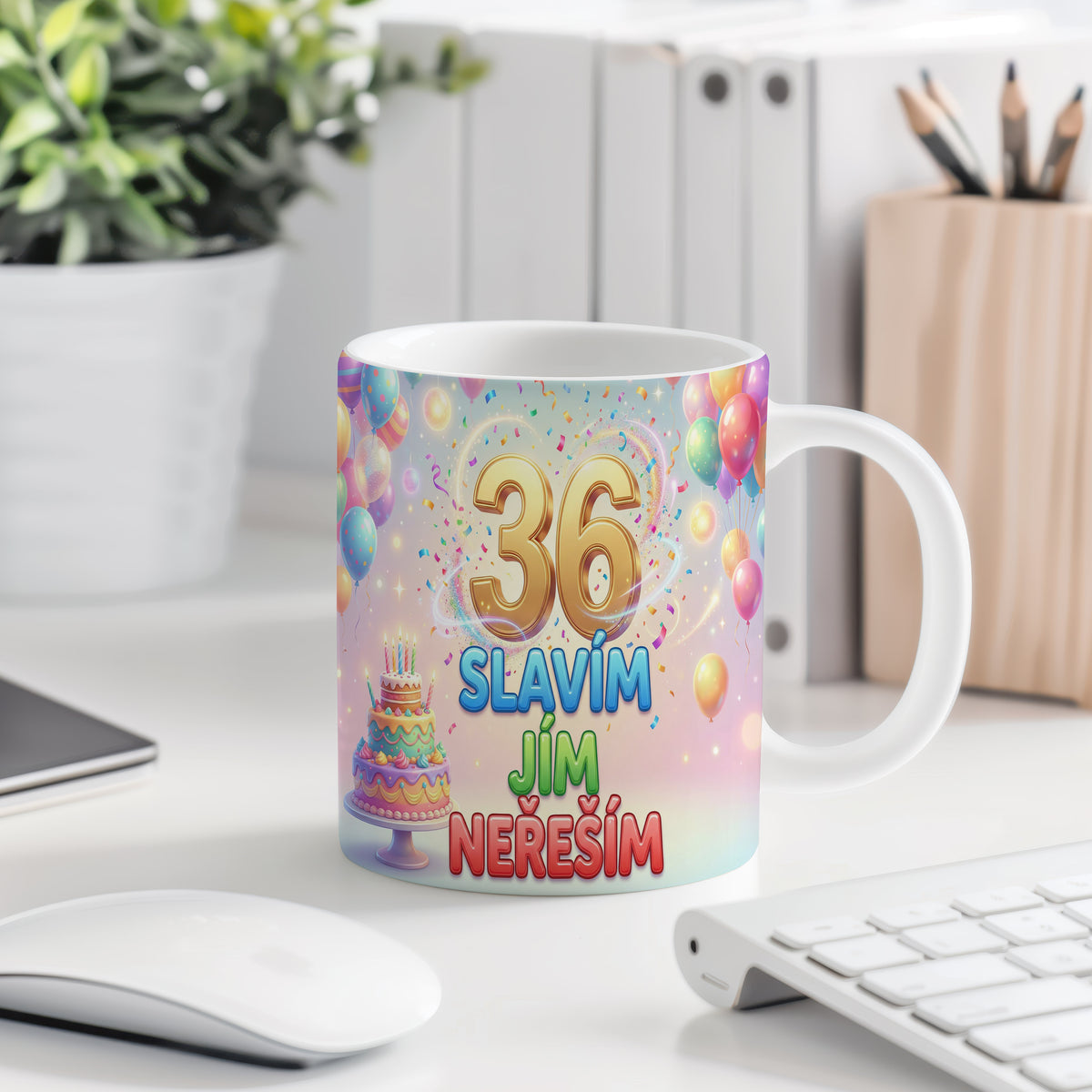Narozeninový hrnek 36 let – SLAVÍM JÍM NEŘEŠÍM