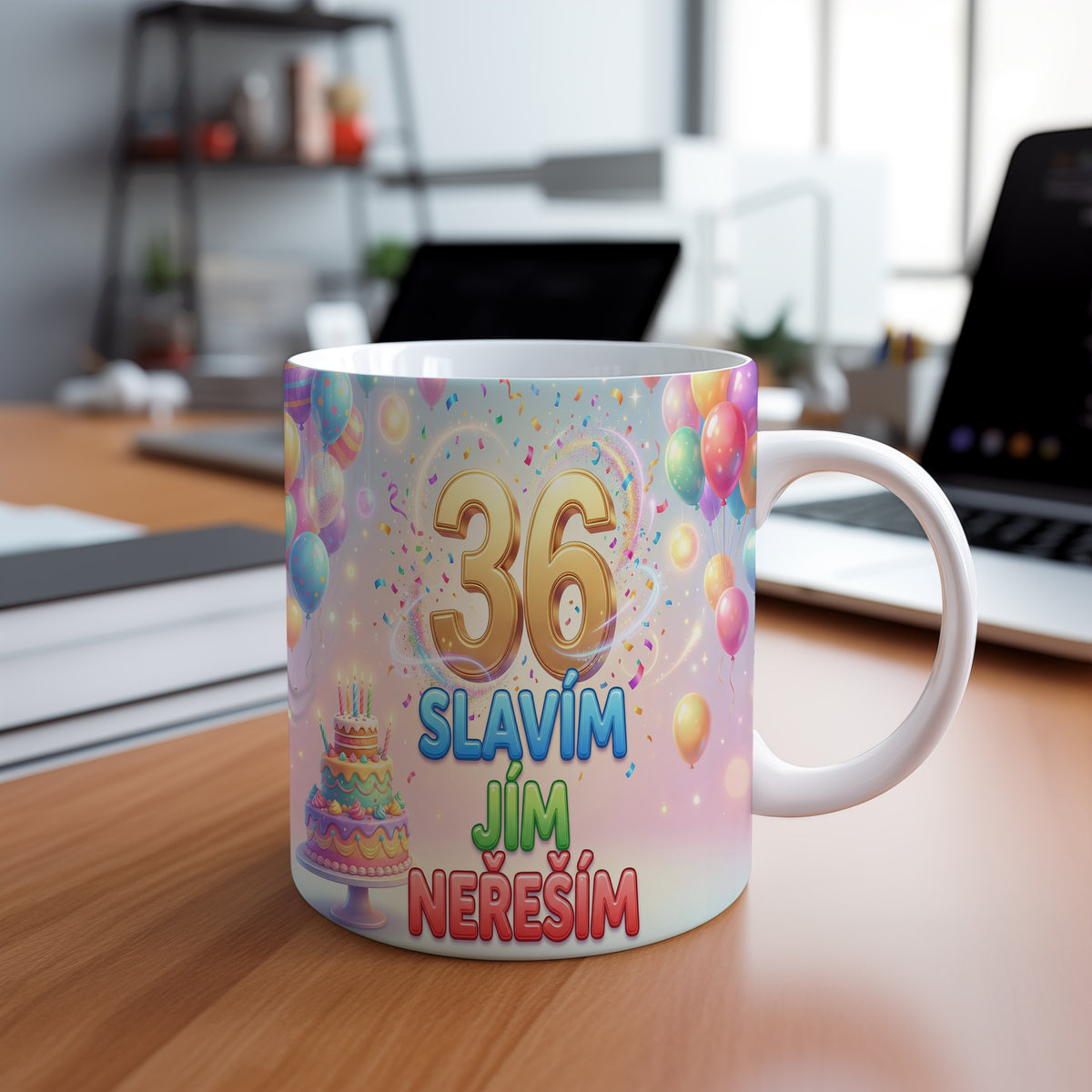 Narozeninový hrnek 36 let – SLAVÍM JÍM NEŘEŠÍM