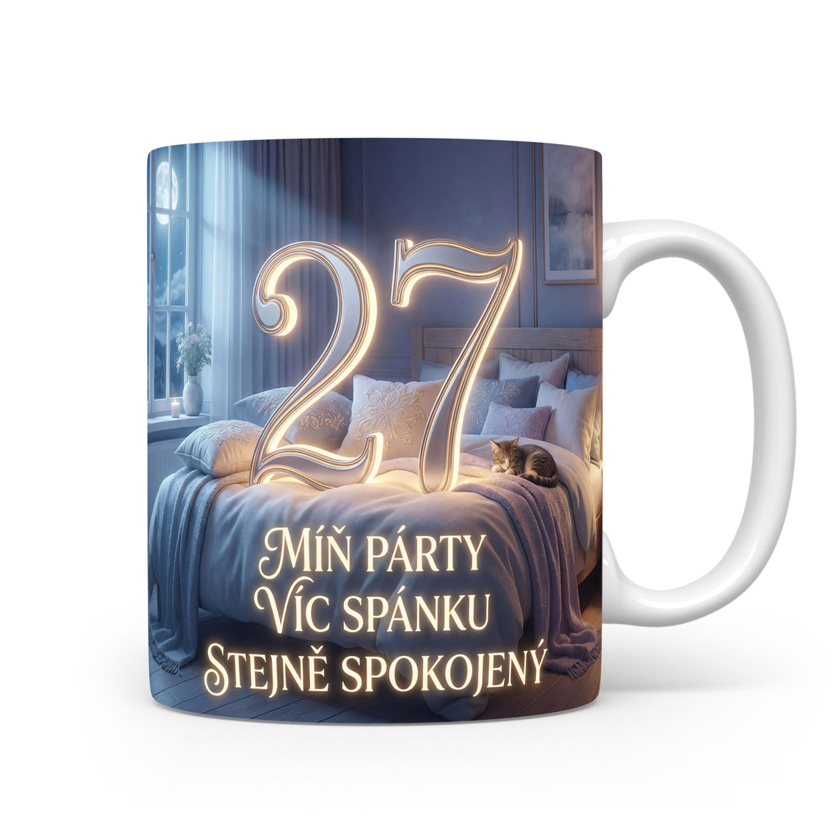 Narozeninový hrnek s číslem 27 a sloganem