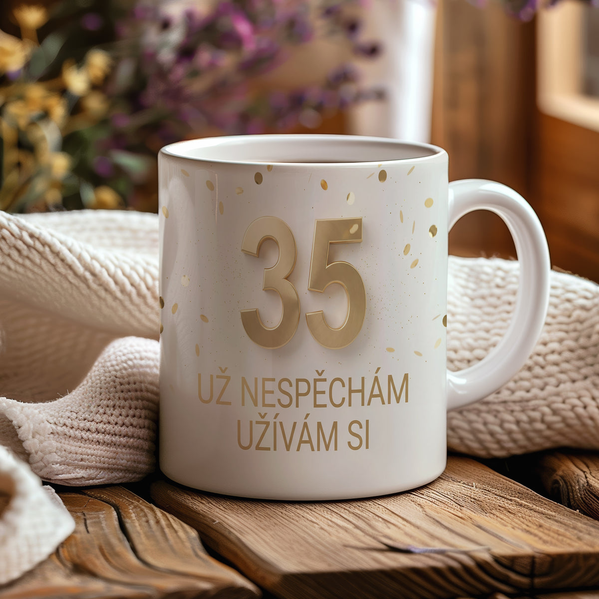 Narozeninový hrnek 35 let – UŽ NESPĚCHÁM UŽÍVÁM SI