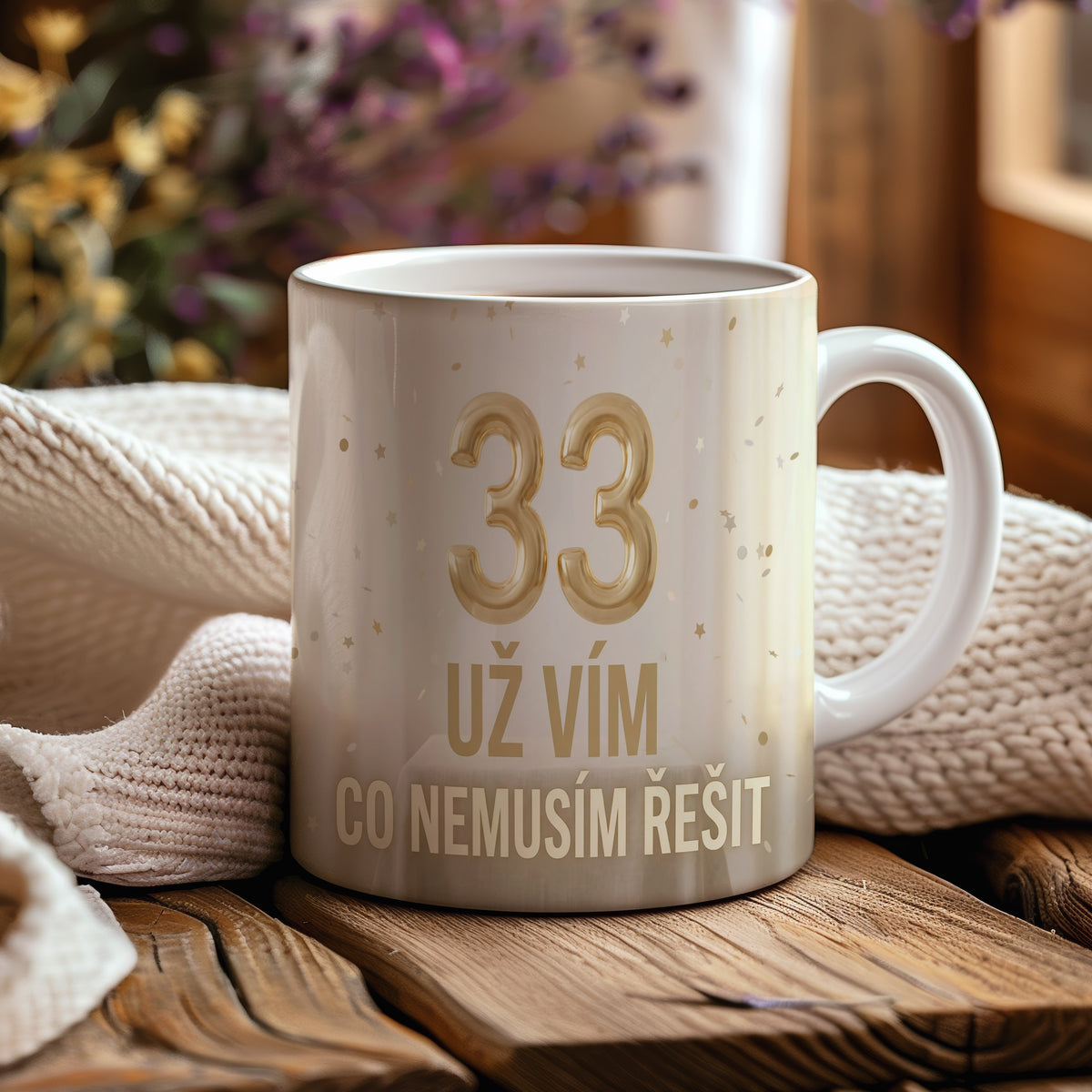 Narozeninový hrnek 33 let – UŽ VÍM CO NEMUSÍM ŘEŠIT
