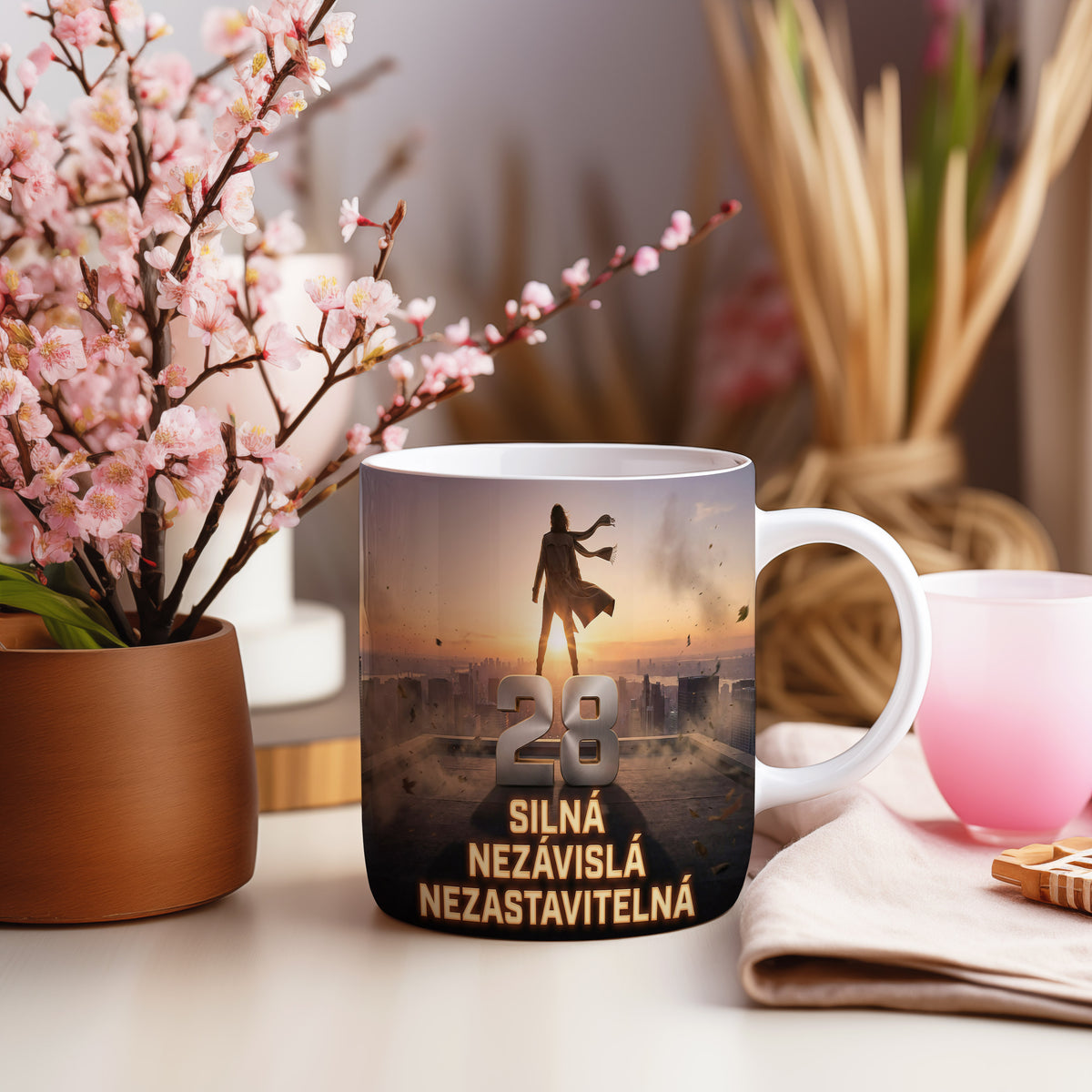Narozeninový hrnek 28 let – SILNÁ NEZÁVISLÁ NEZASTAVITELNÁ