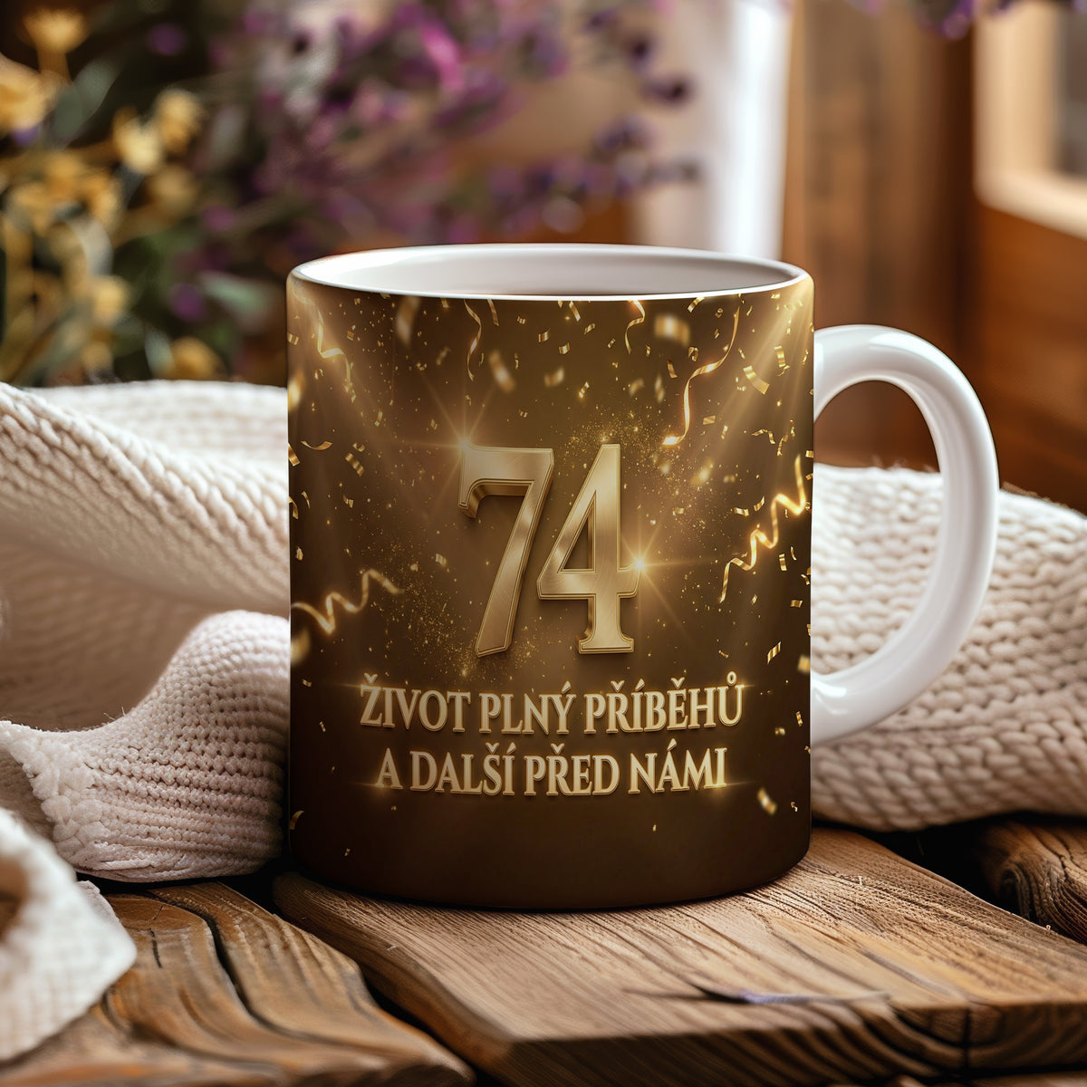 Narozeninový hrnek 74 let – ŽIVOT PLNÝ PŘÍBĚHŮ A DALŠÍ PŘED NÁMI