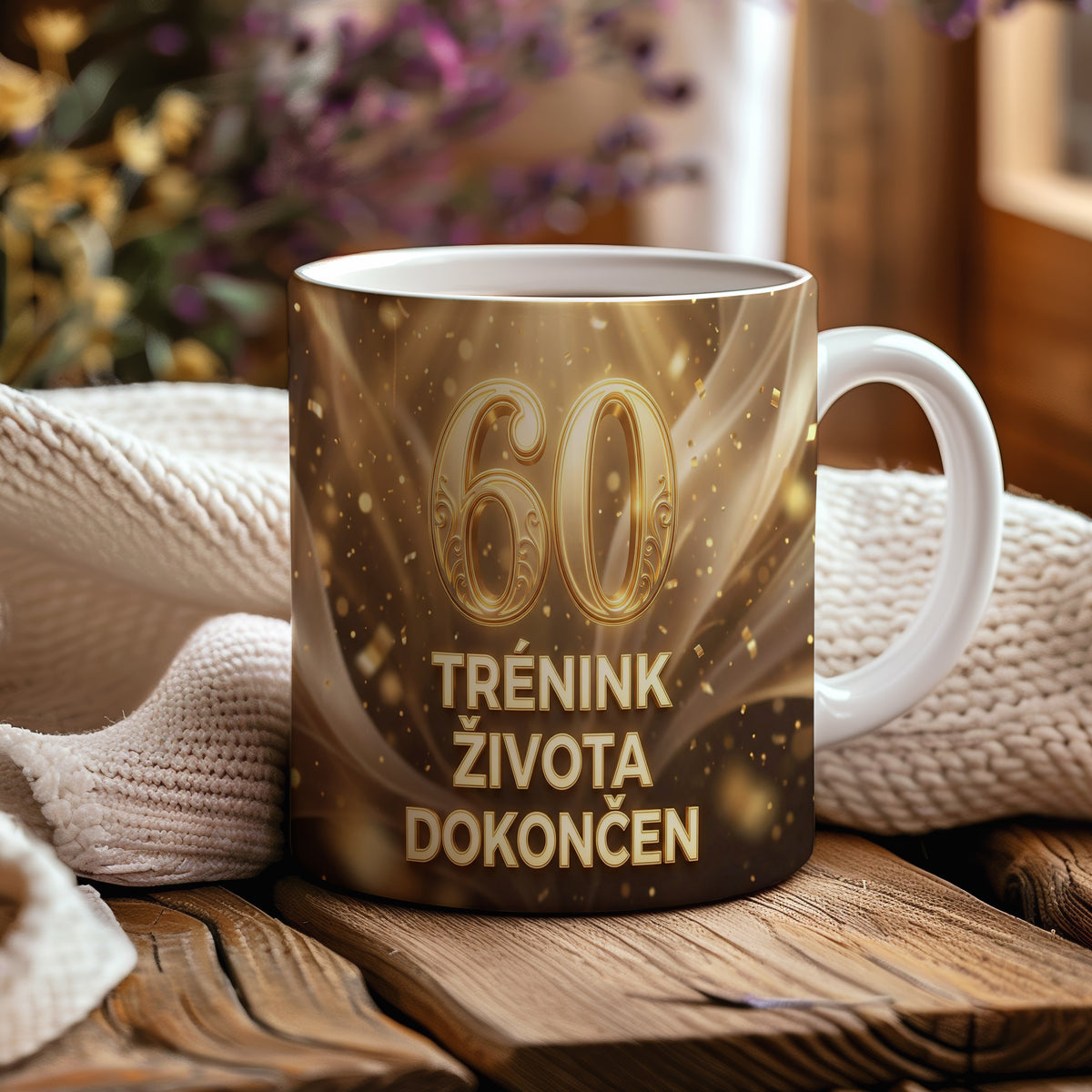 Narozeninový hrnek 60 let – TRÉNINK ŽIVOTA DOKONČEN