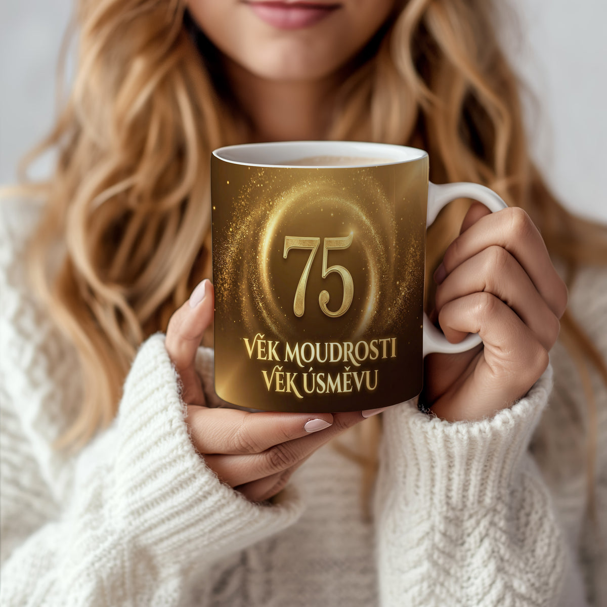 Narozeninový hrnek 75 let – VĚK MOUDROSTI VĚK ÚSMĚVU