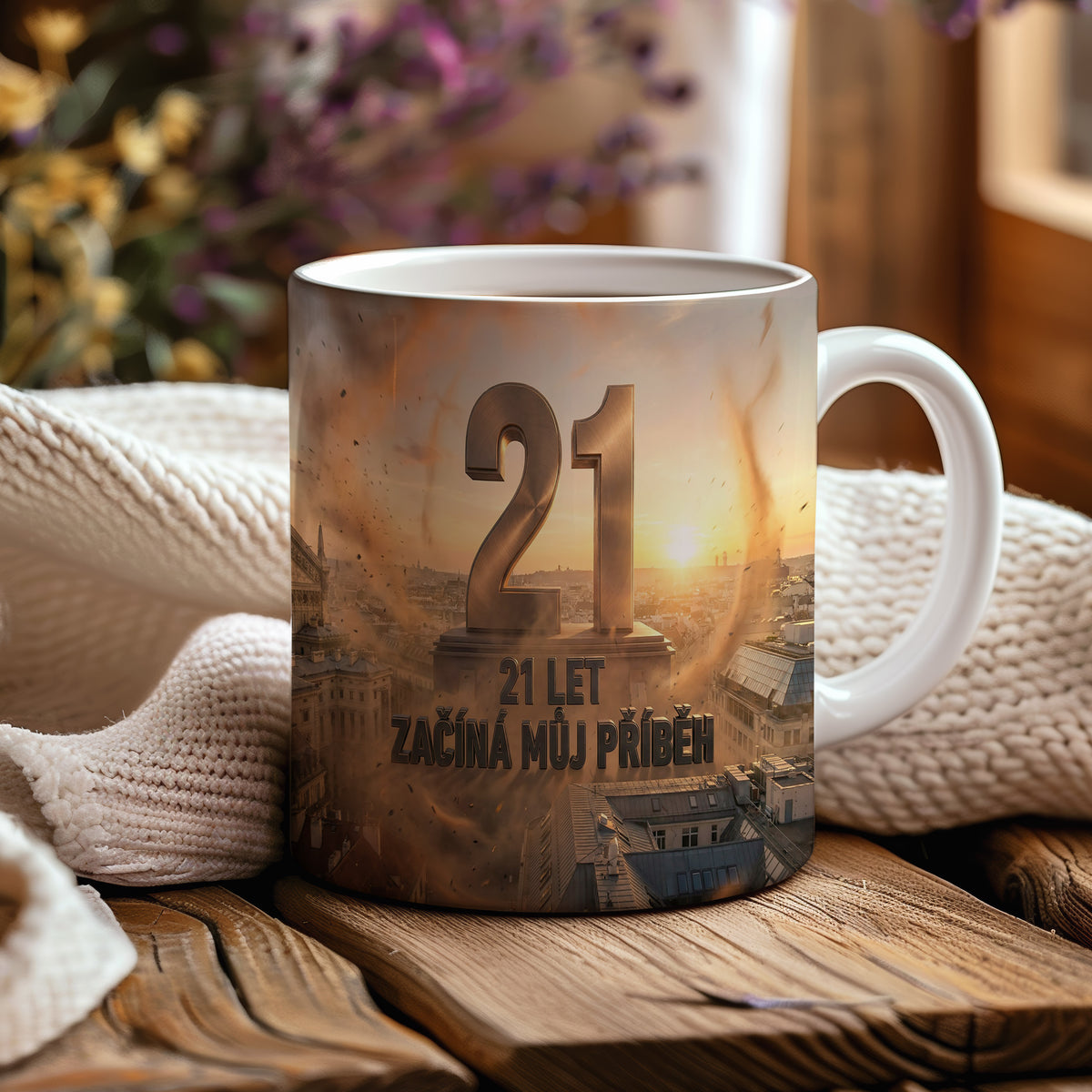Narozeninový hrnek 21 let – 21 LET ZAČÍNÁ MŮJ PŘÍBĚH
