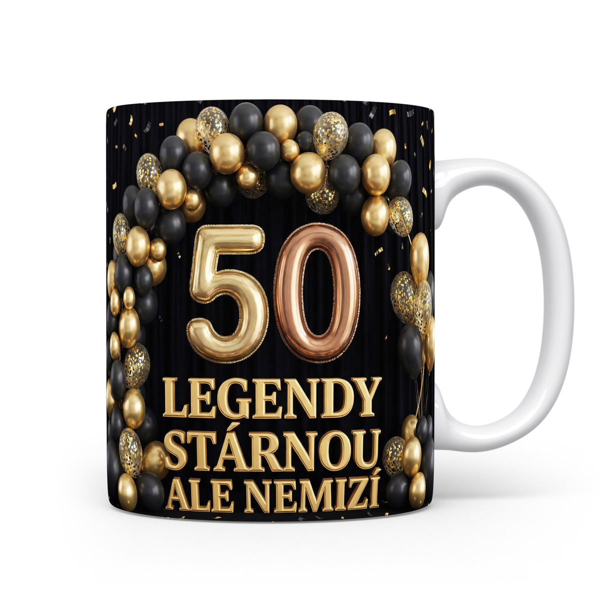 Hrnček s nápisem LEGENDY STÁRNOU ALE NEMIZÍ