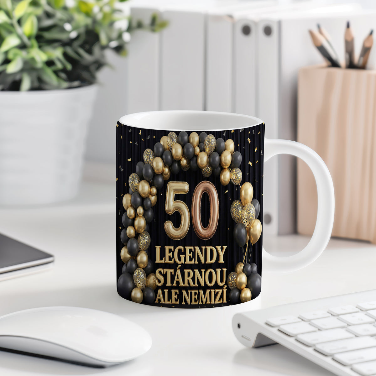 Narozeninový hrnek 50 let – LEGENDY STÁRNOU ALE NEMIZÍ