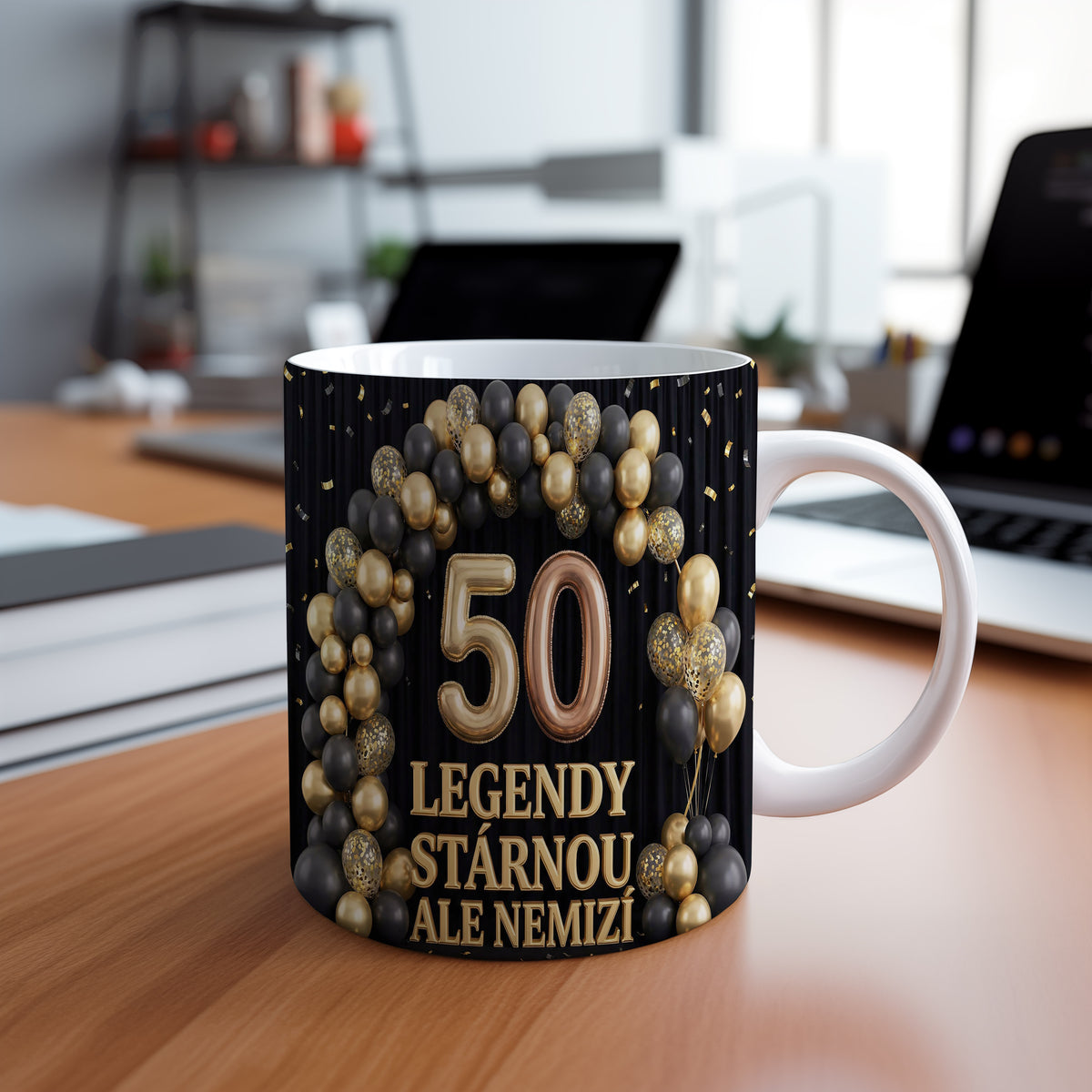 Narozeninový hrnek 50 let – LEGENDY STÁRNOU ALE NEMIZÍ