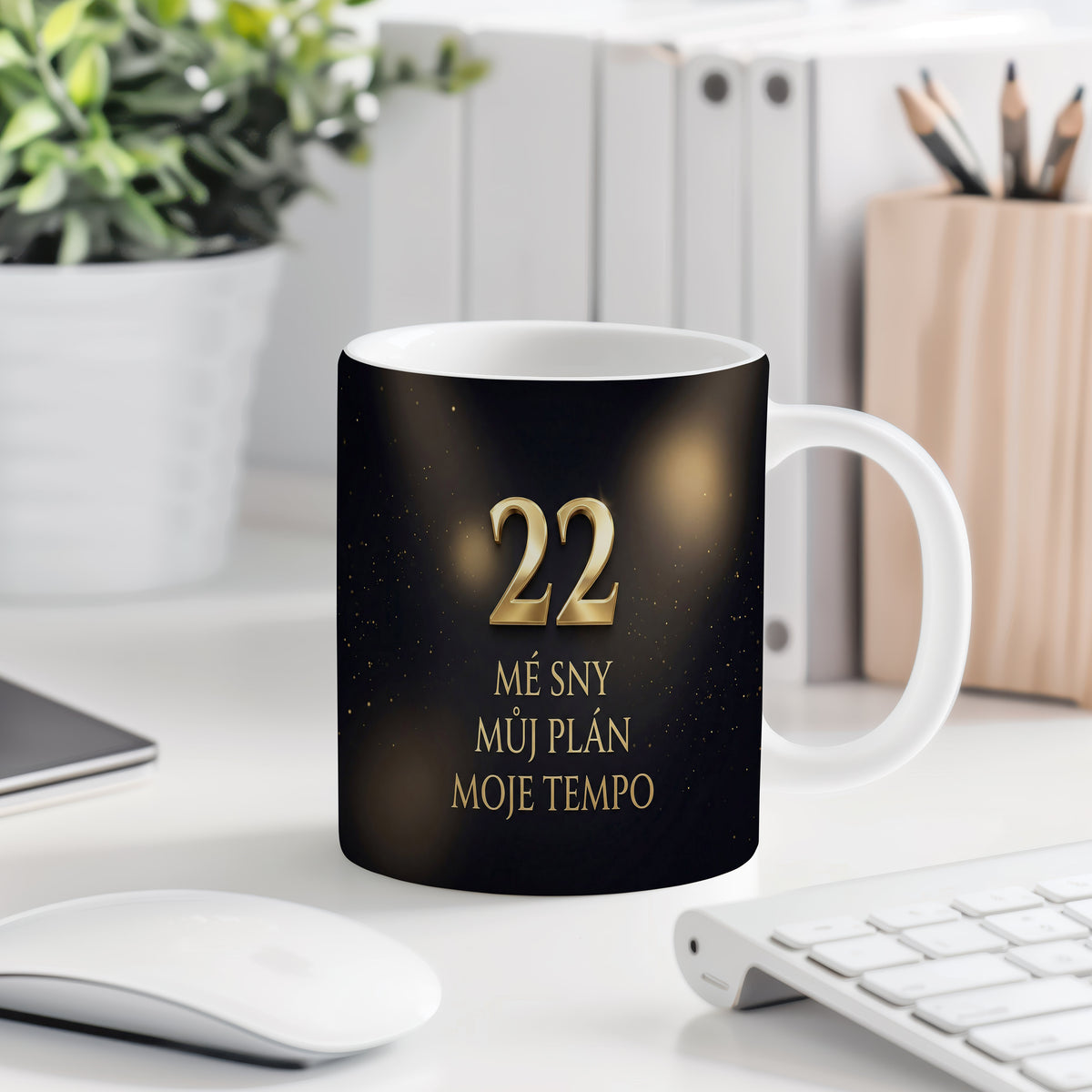 Narozeninový hrnek 22 let – MÉ SNY MŮJ PLÁN MOJE TEMPO