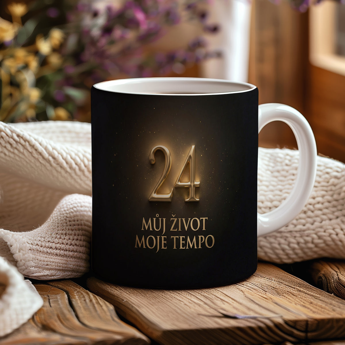 Narozeninový hrnek 24 let – MŮJ ŽIVOT MOJE TEMPO