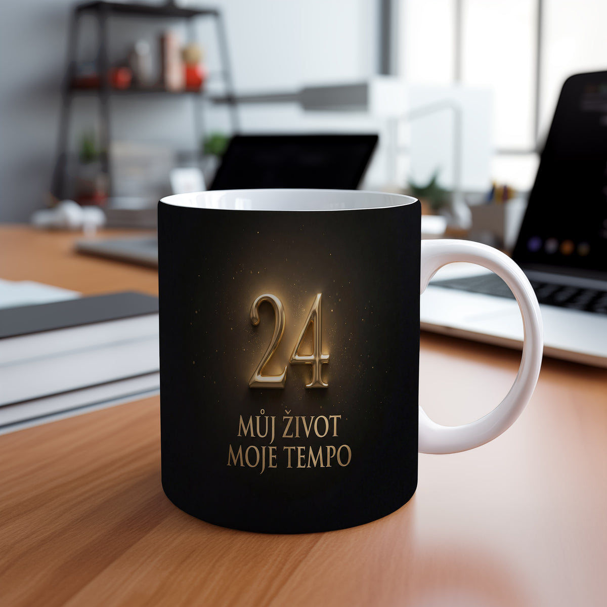 Narozeninový hrnek 24 let – MŮJ ŽIVOT MOJE TEMPO