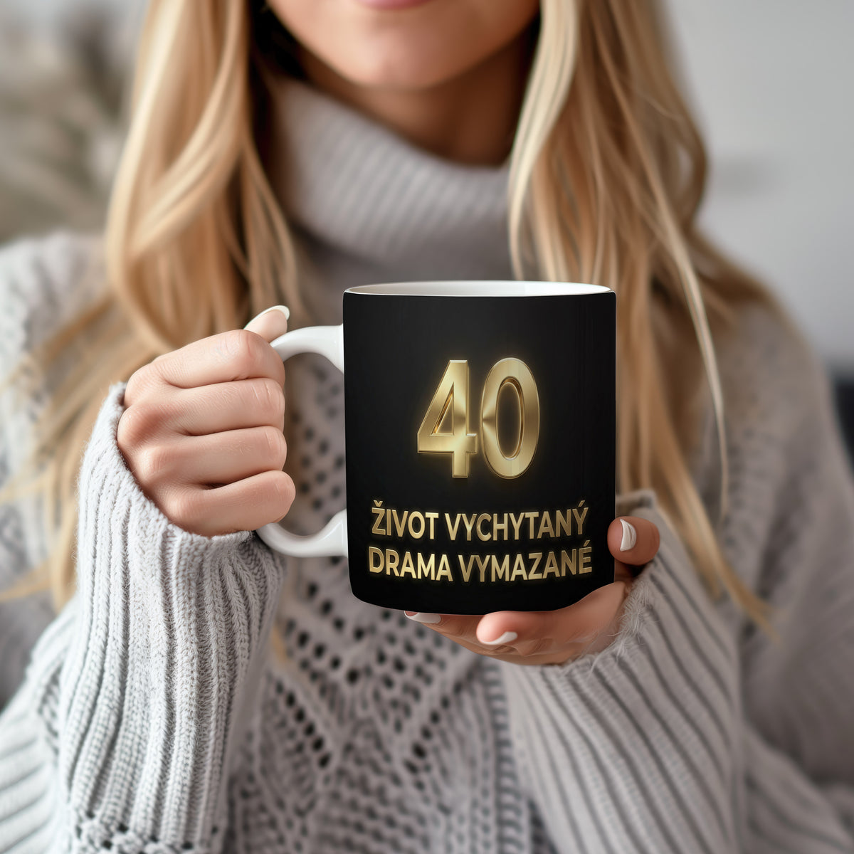 Narozeninový hrnek 40 let – ŽIVOT VYCHYTANÝ DRAMA VYMAZANÉ