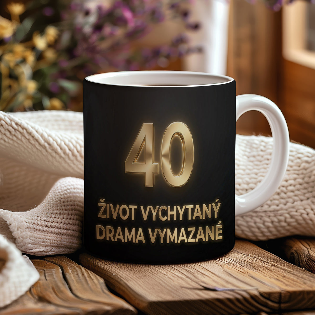 Narozeninový hrnek 40 let – ŽIVOT VYCHYTANÝ DRAMA VYMAZANÉ