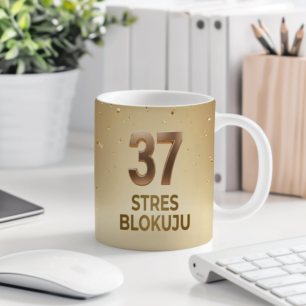 Narozeninový hrnek 37 let – STRES BLOKUJU