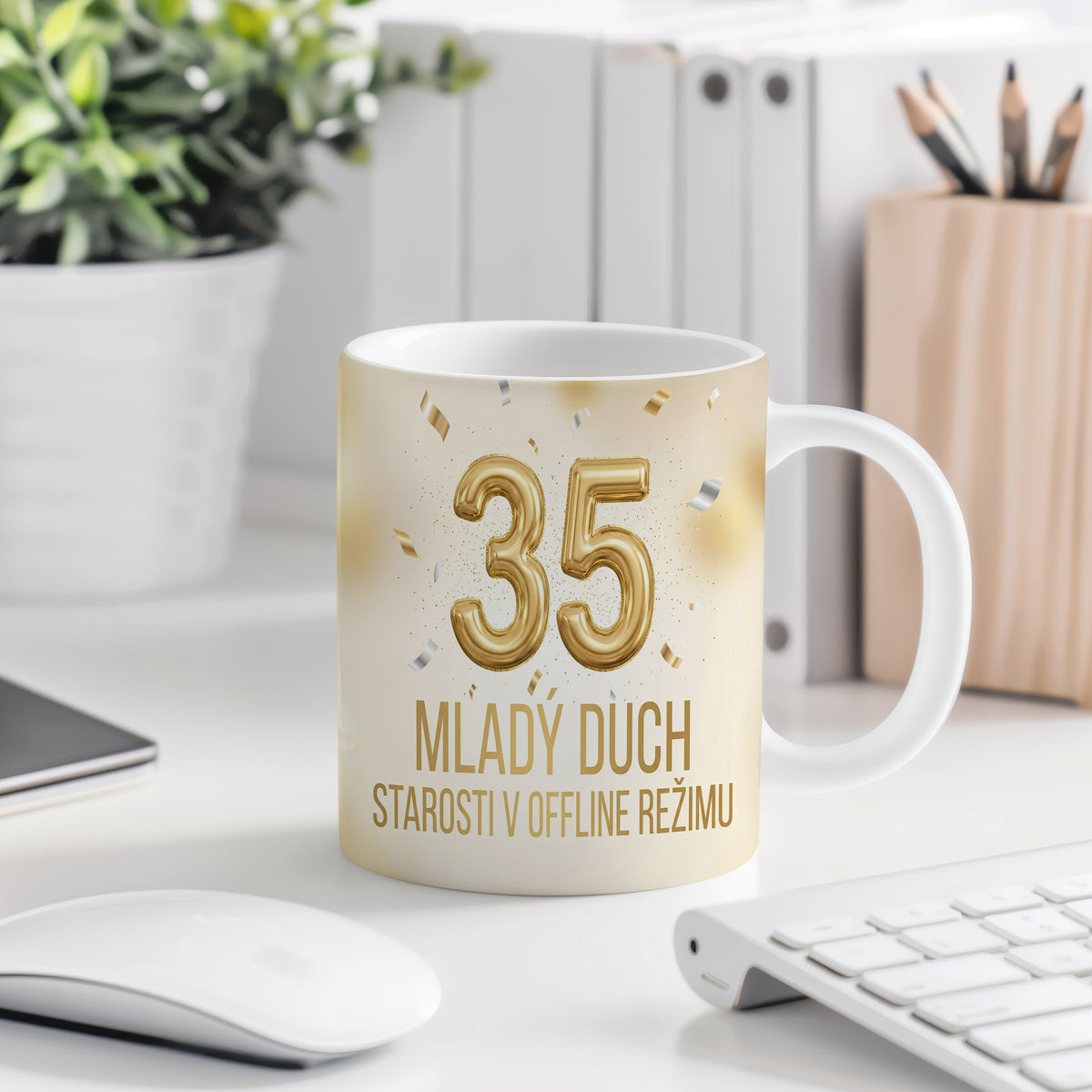 Narozeninový hrnek 35 let – MLADÝ DUCH, STAROSTI V OFFLINE REŽIMU