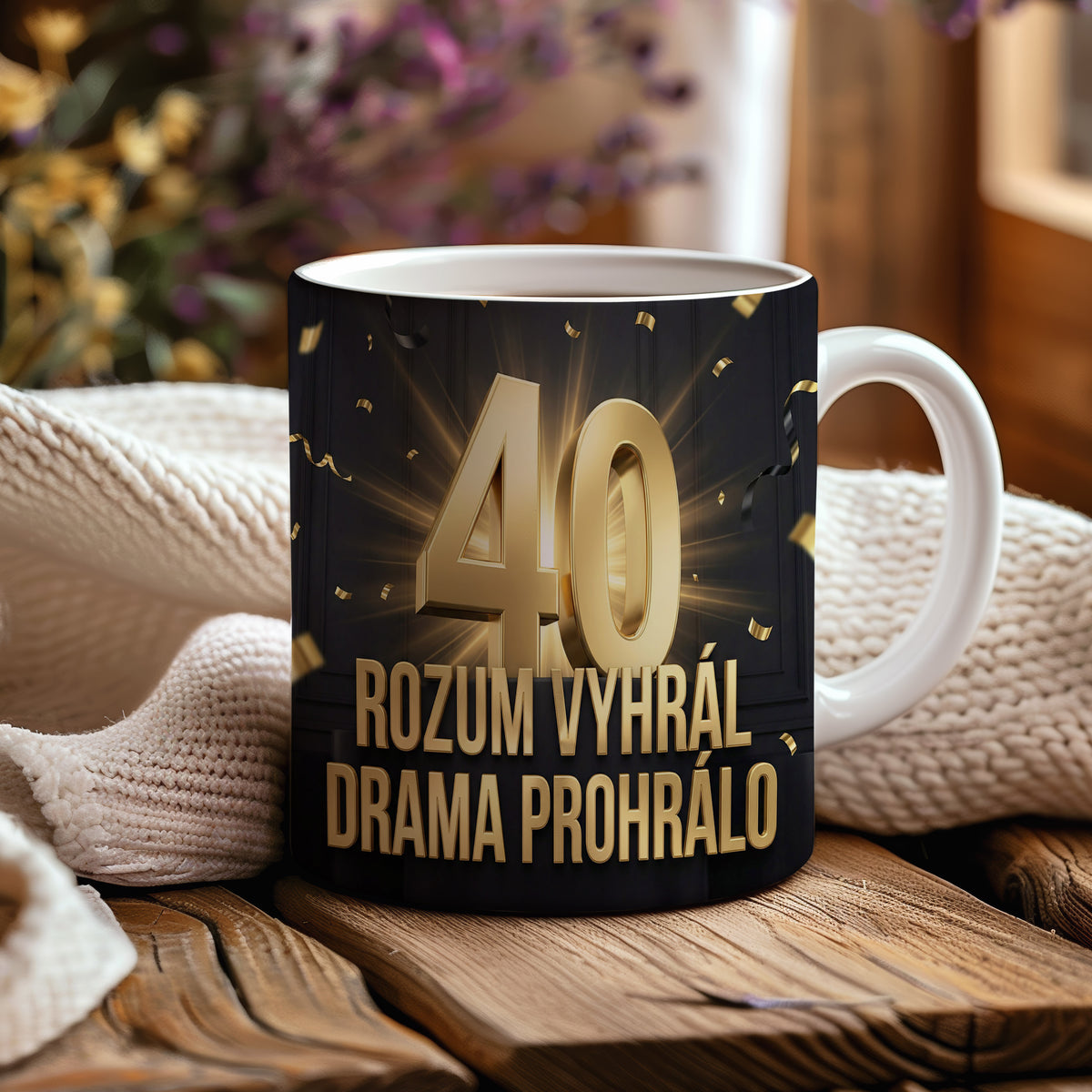 Narozeninový hrnek 40 let – ROZUM VYHRÁL DRAMA PROHRÁLO