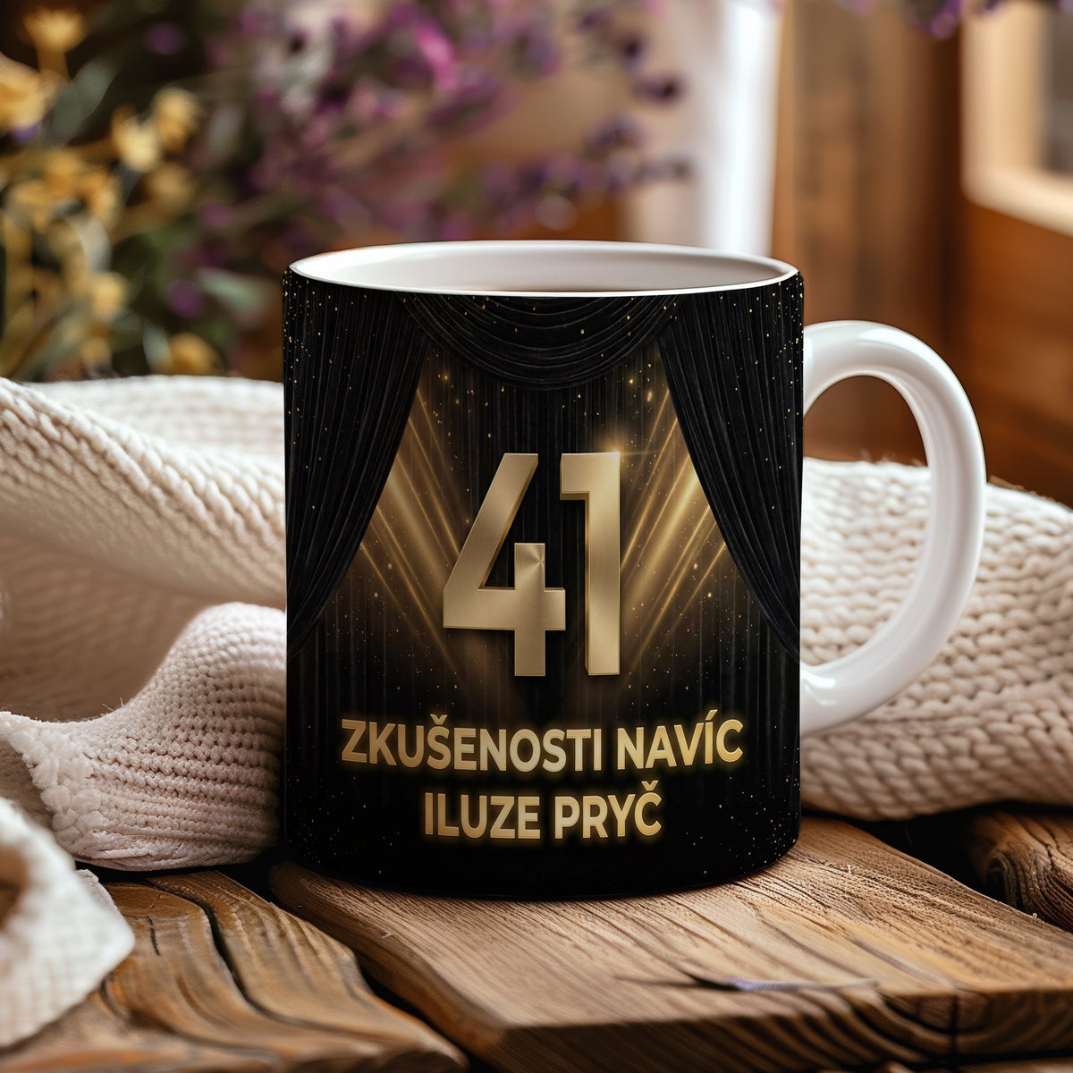 Narozeninový hrnek 41 let – ZKUŠENOSTI NAVÍC ILUZE PRYČ