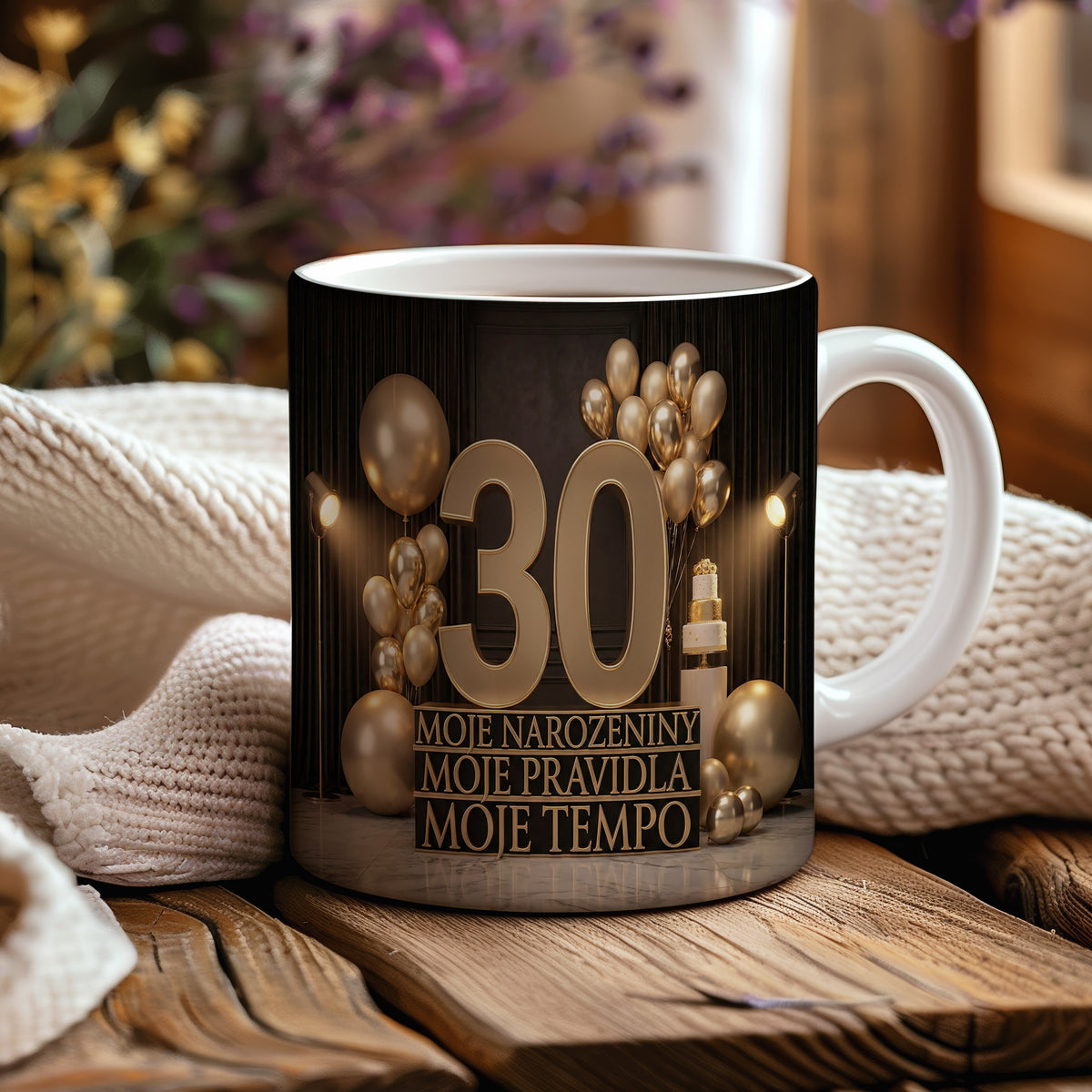 Narozeninový hrnek 30 let – MOJE NAROZENINY MOJE PRAVIDLA MOJE TEMPO