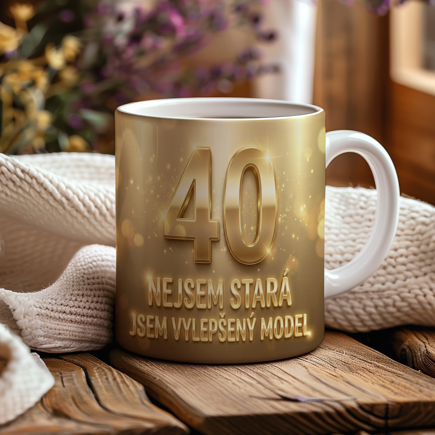 Narozeninový hrnek 40 let – NEJSEM STARÁ JSEM VYLEPŠENÝ MODEL