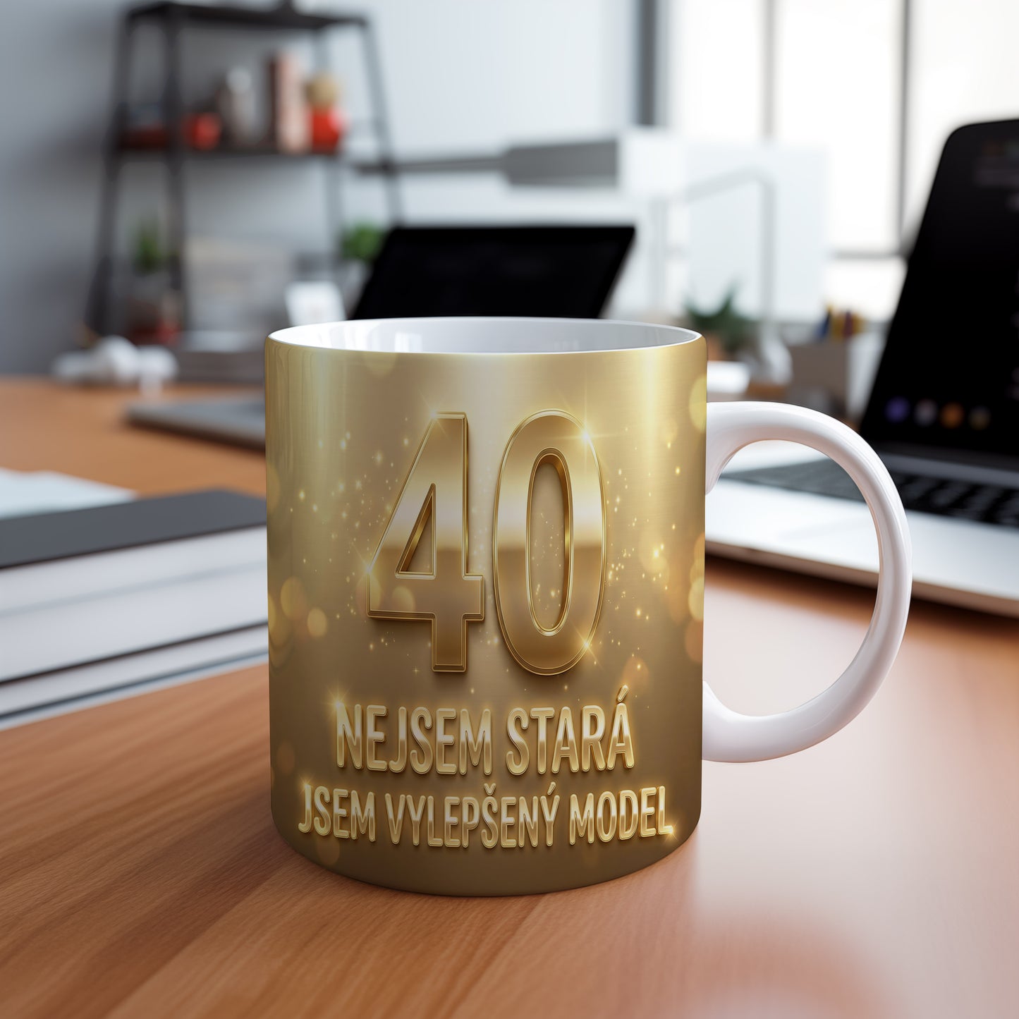 Narozeninový hrnek 40 let – NEJSEM STARÁ JSEM VYLEPŠENÝ MODEL