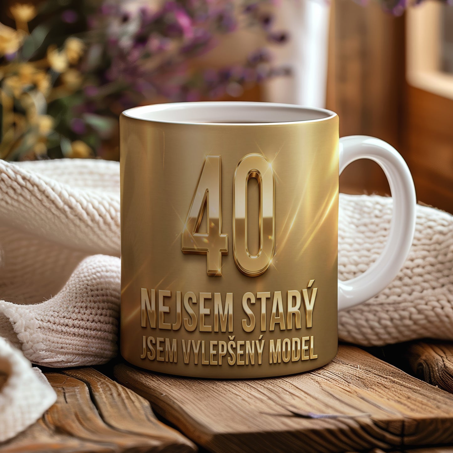 Narozeninový hrnek 40 let – NEJSEM STARÝ, JSEM VYLEPŠENÝ MODEL