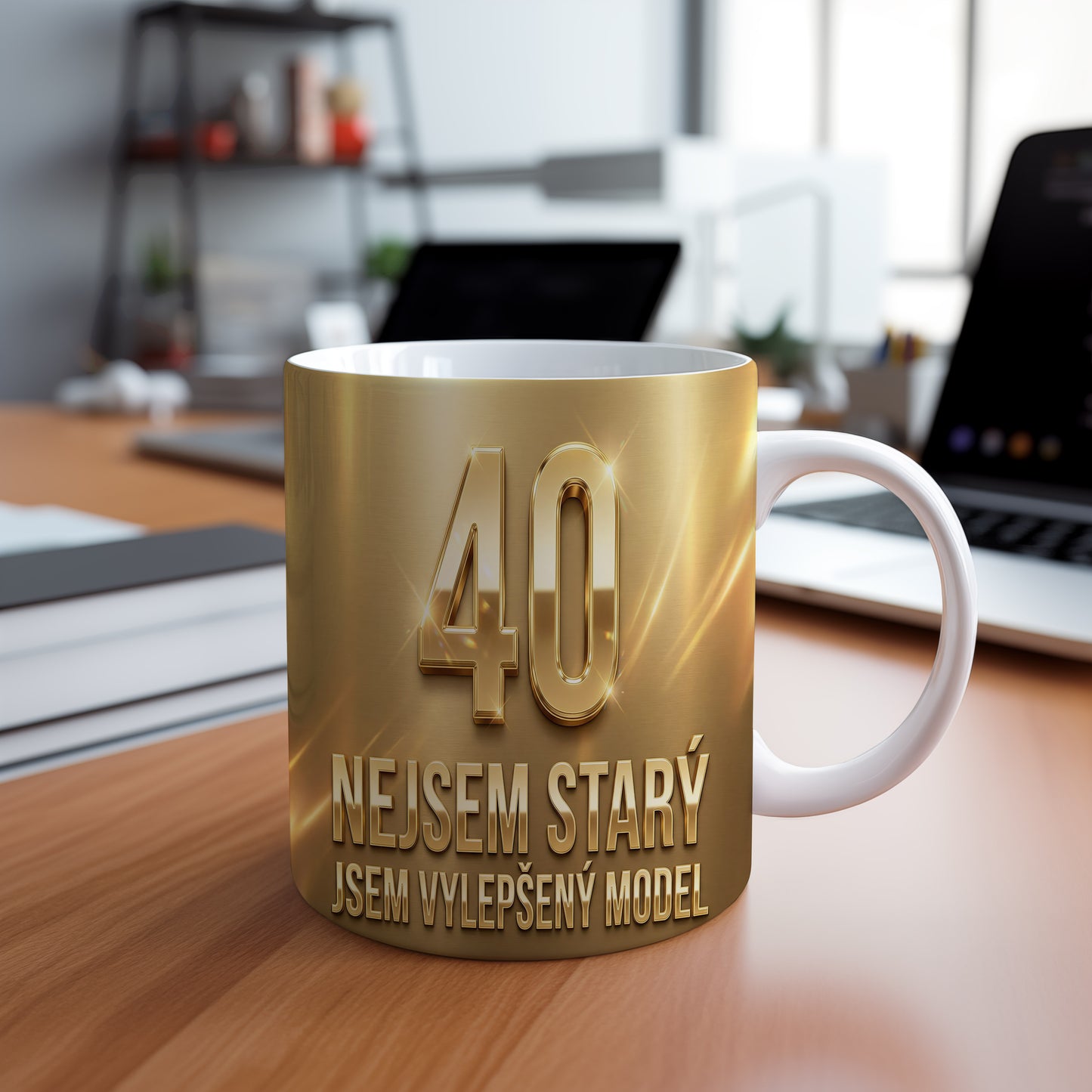 Narozeninový hrnek 40 let – NEJSEM STARÝ, JSEM VYLEPŠENÝ MODEL