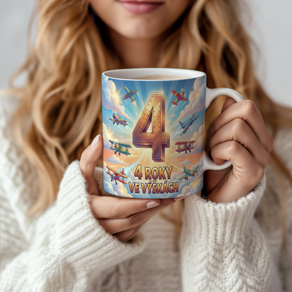 Narozeninový hrnek 4 roky – 4 ROKY VE VÝŠKÁCH