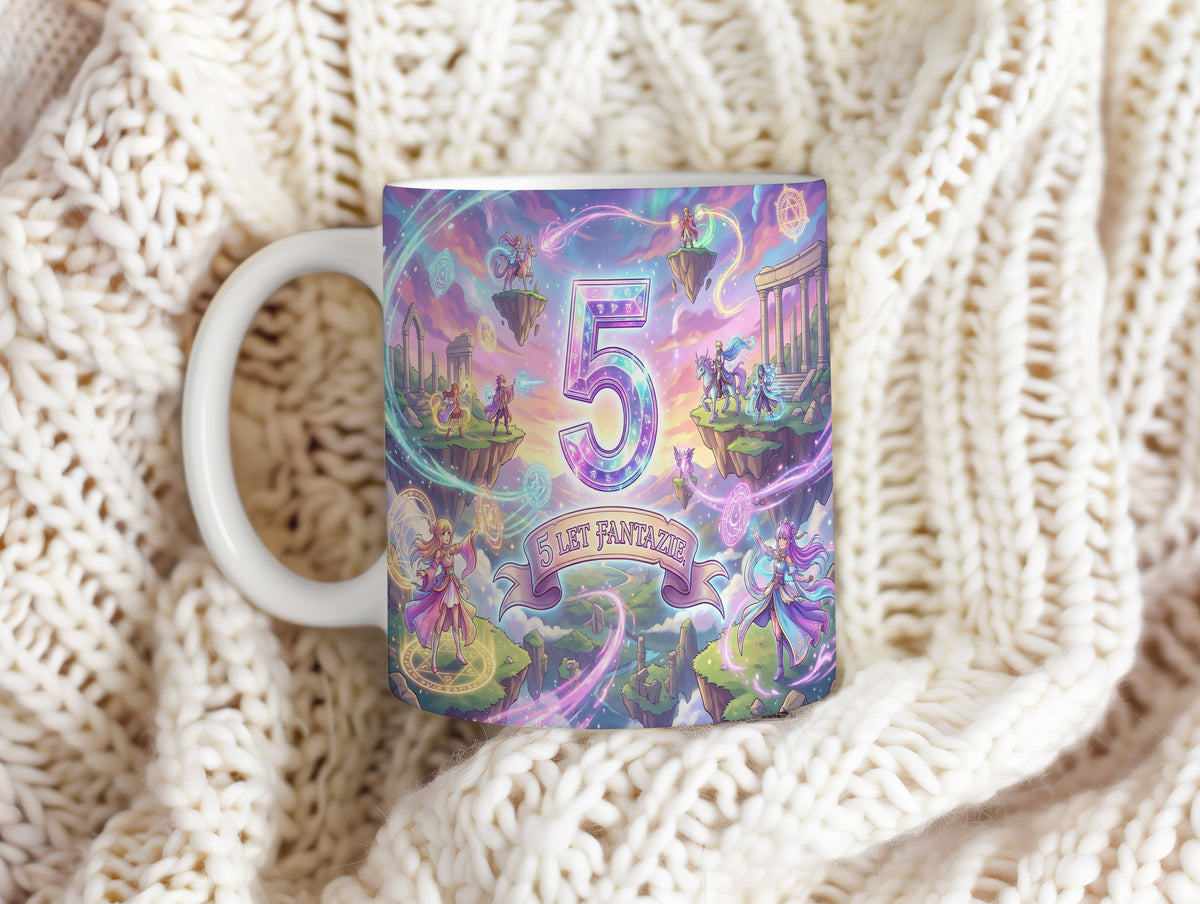 Narozeninový hrnek 5 let – 5 LET FANTAZIE