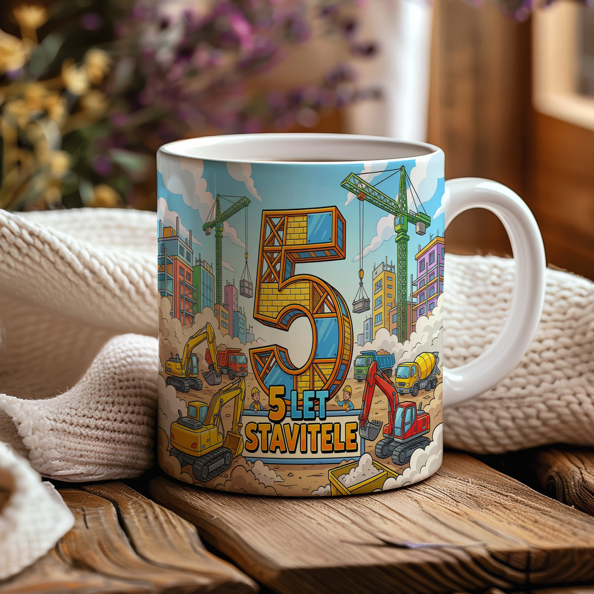 Narozeninový hrnek 5 let – 5 LET STAVITELE