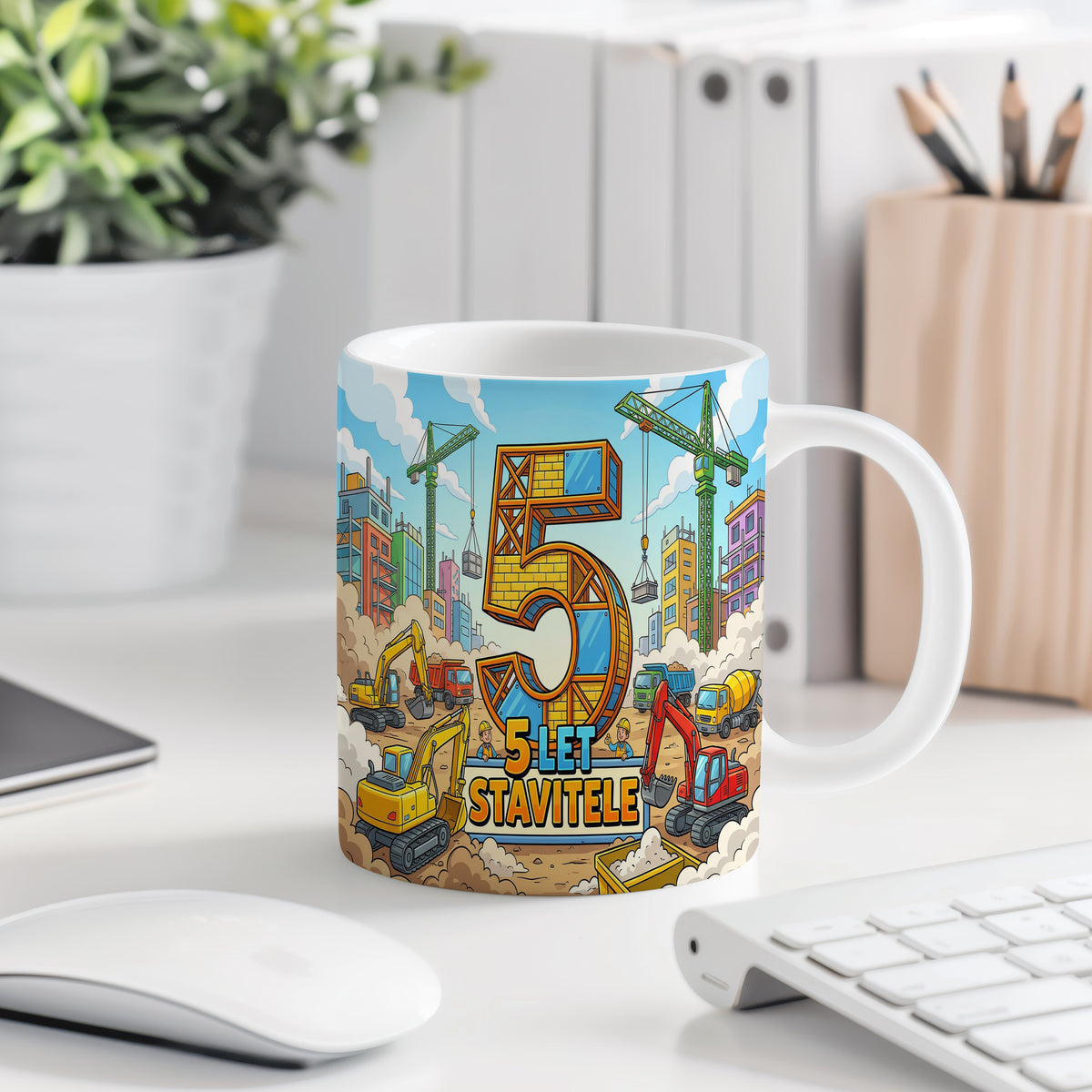 Narozeninový hrnek 5 let – 5 LET STAVITELE