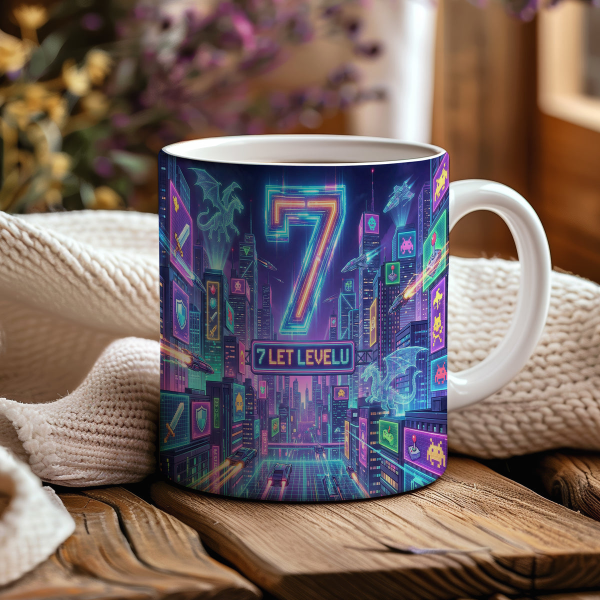 Narozeninový hrnek 7 let – 7 LET LEVELU