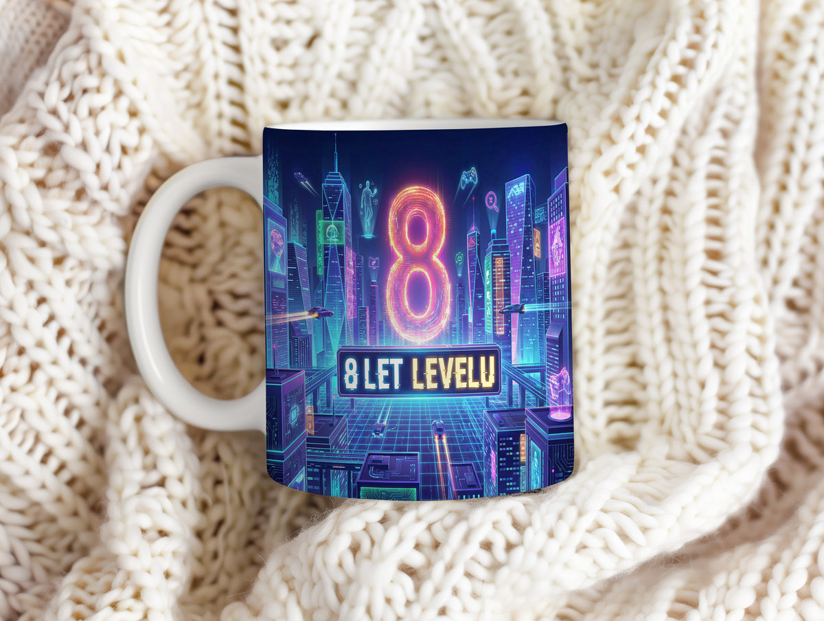 Narozeninový hrnek 8 let – 8 LET LEVELU